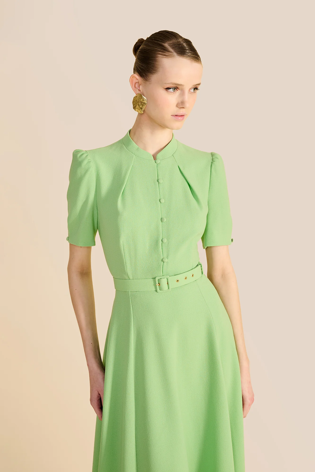 Ahana Apple Green Short Sleeve Dress - Image 6