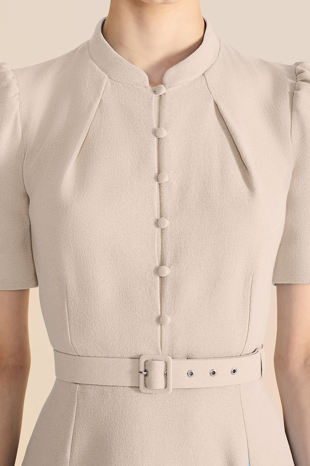 Ahana Beige Short Sleeve Dress - Image 5