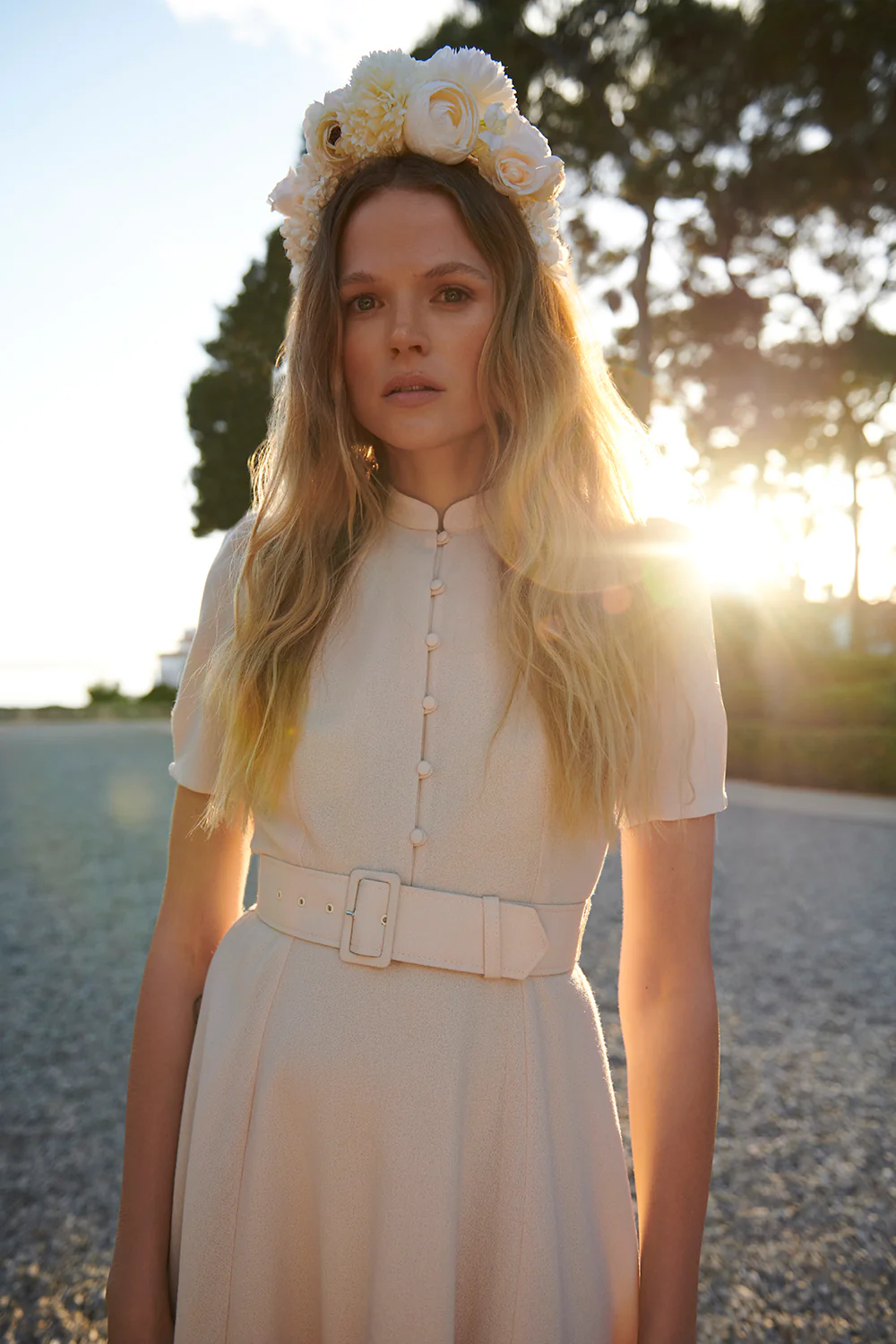 Ahana Beige Short Sleeve Dress - Image 7