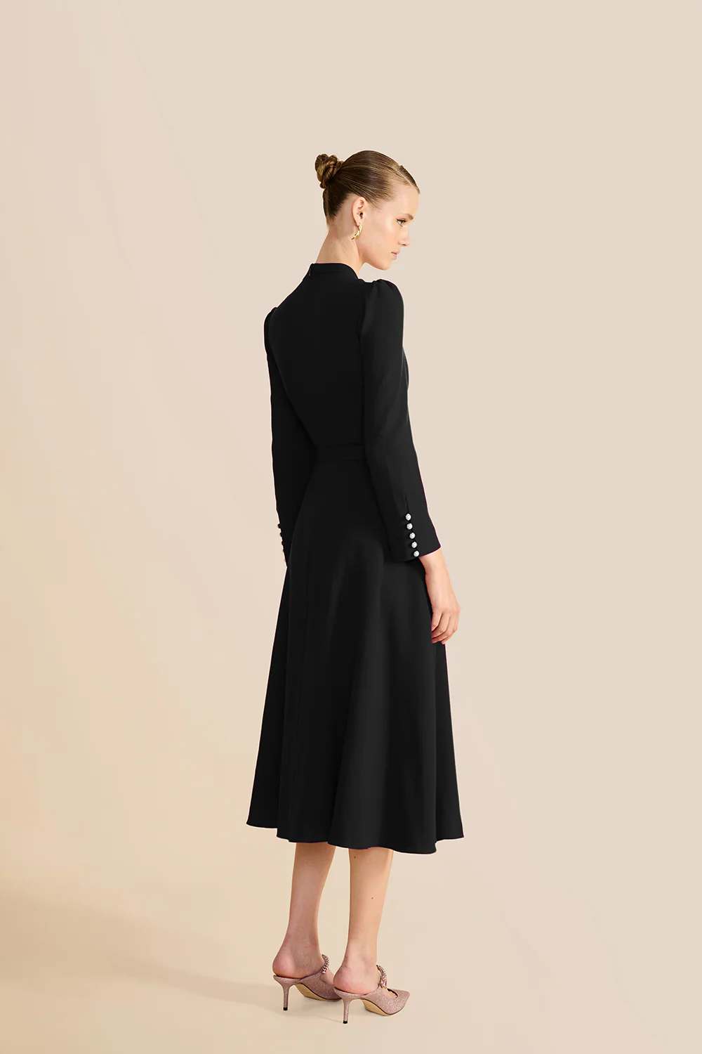 Ahana Black Long Sleeve Dress - Image 3