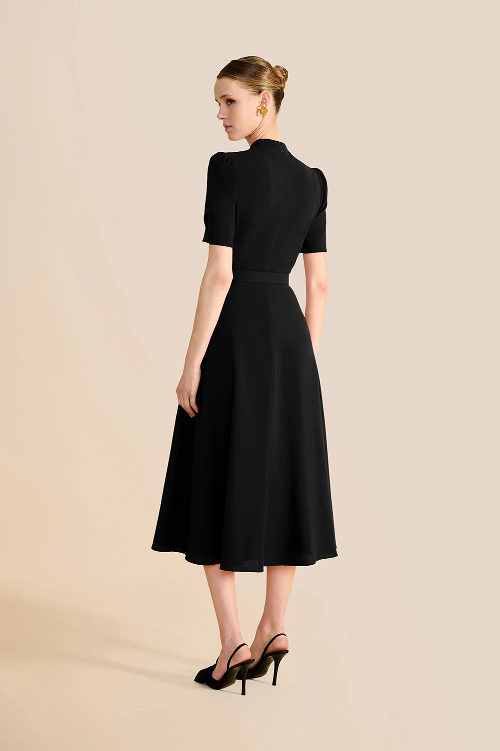 Ahana Black Short Sleeve Dress - Image 3