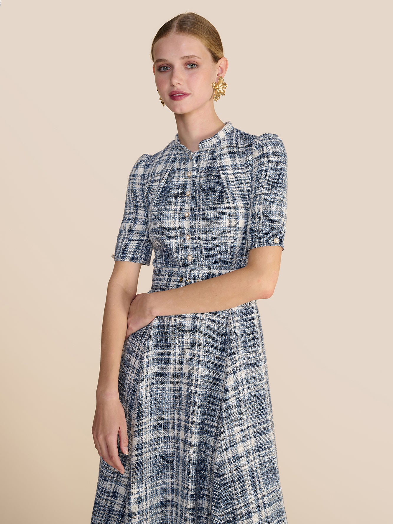 Ahana Boucle Check Dress - Image 4