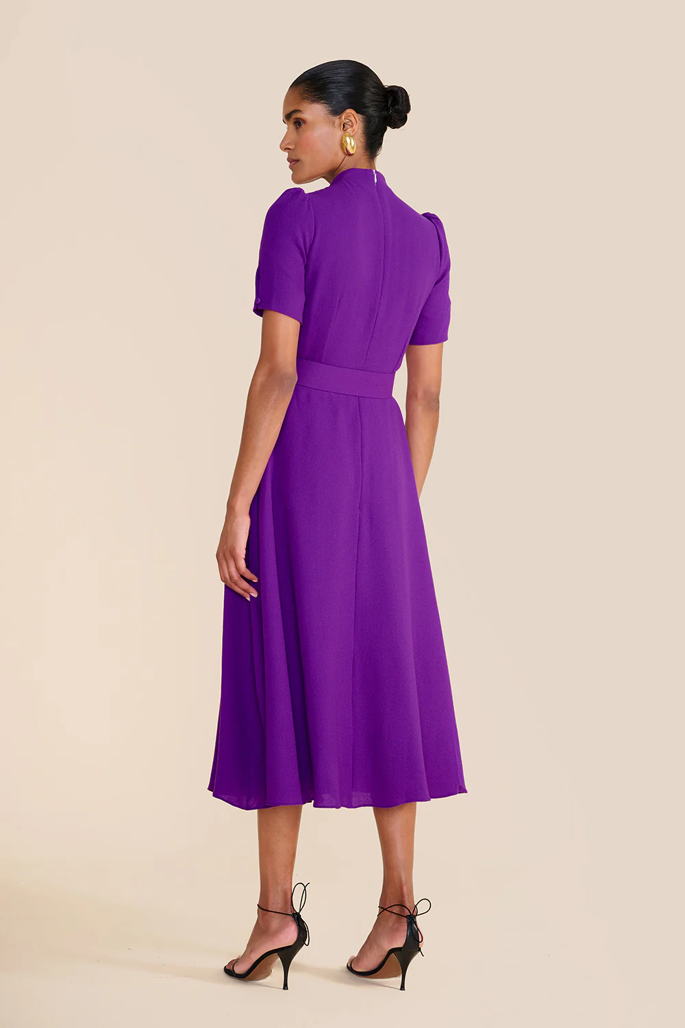 Ahana Bright Purple Short Sleeve Dress - Image 5
