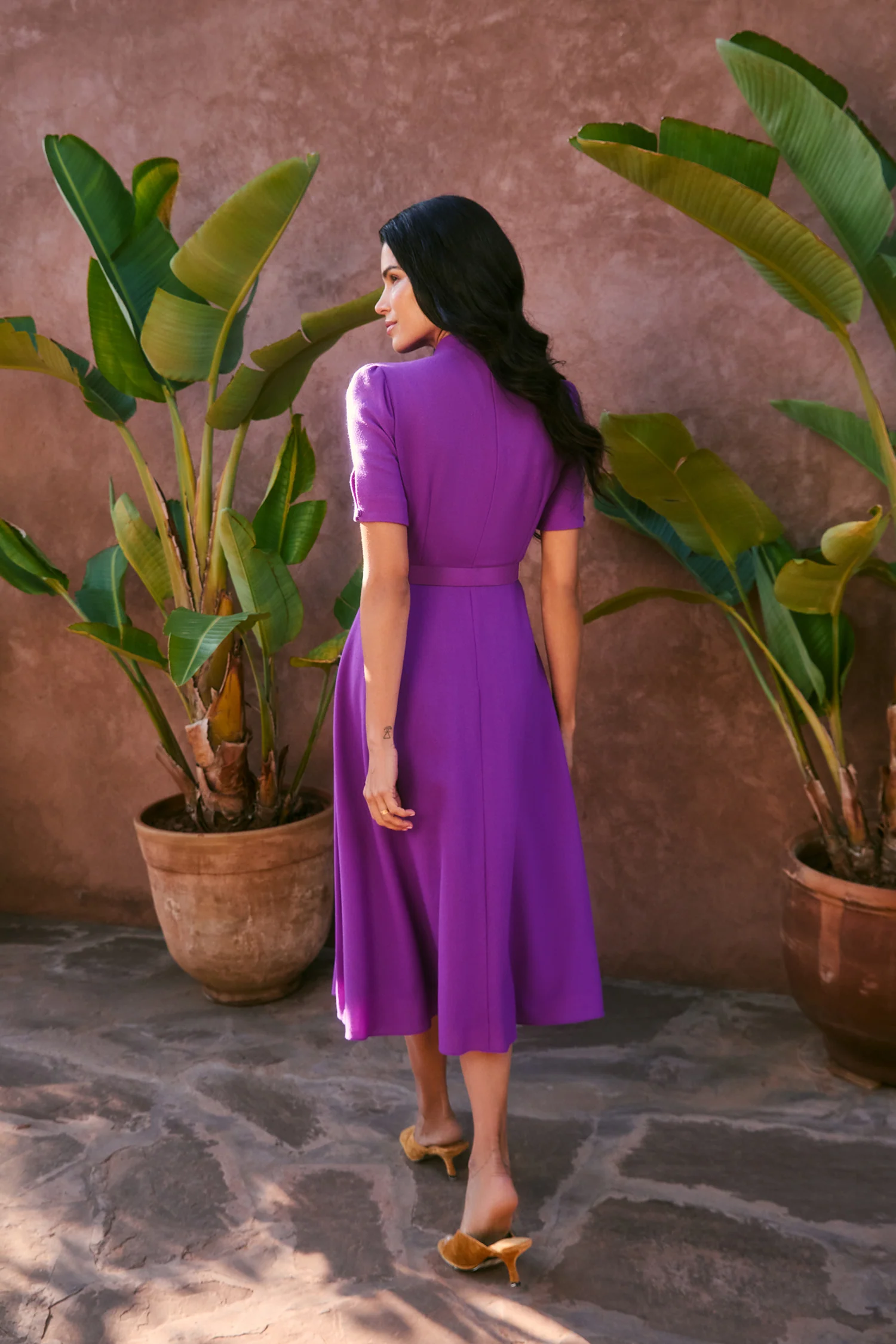 Ahana Bright Purple Short Sleeve Dress - Image 9