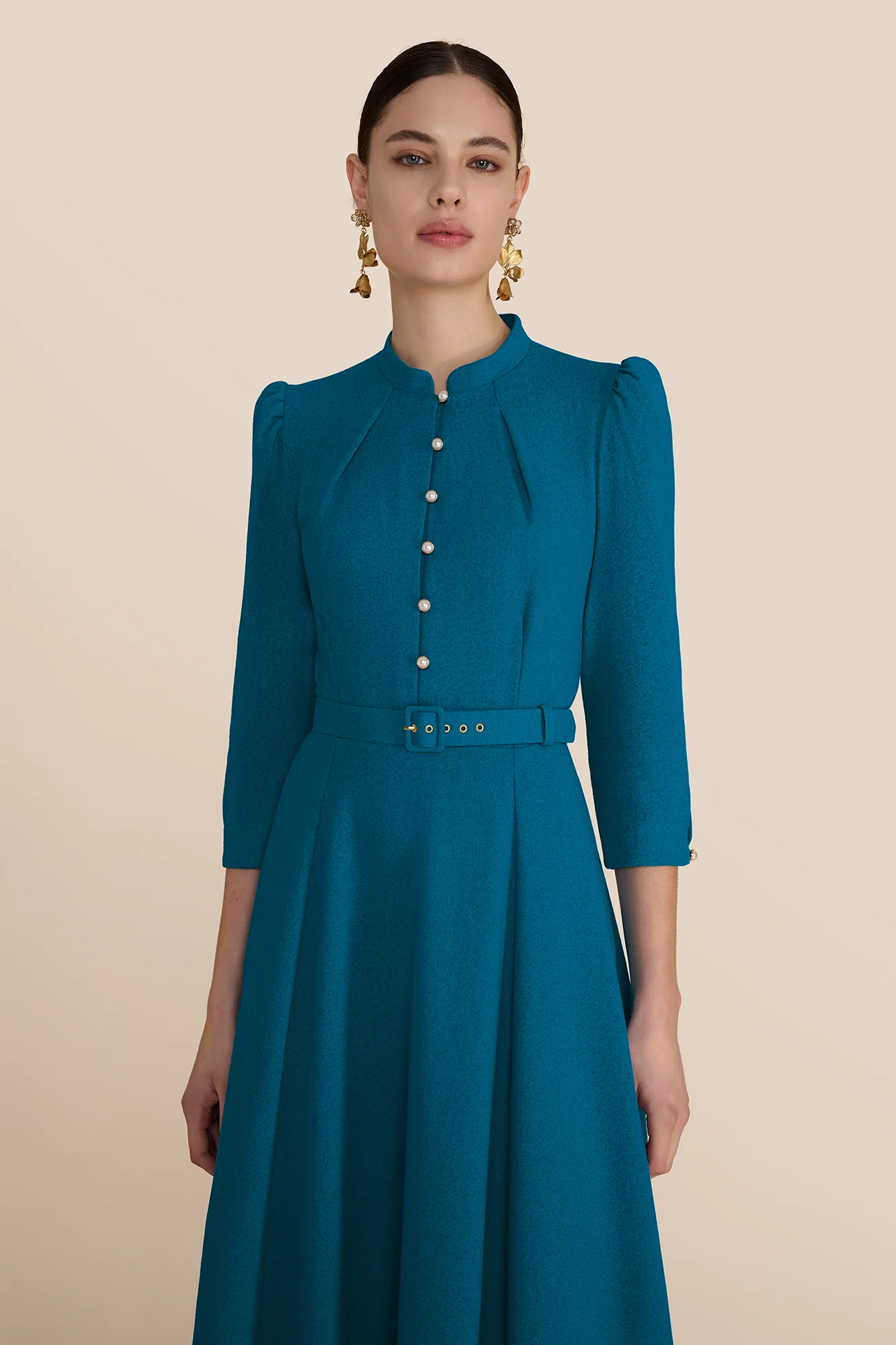 Ahana Mid Sleeve Azure Dress - Image 3