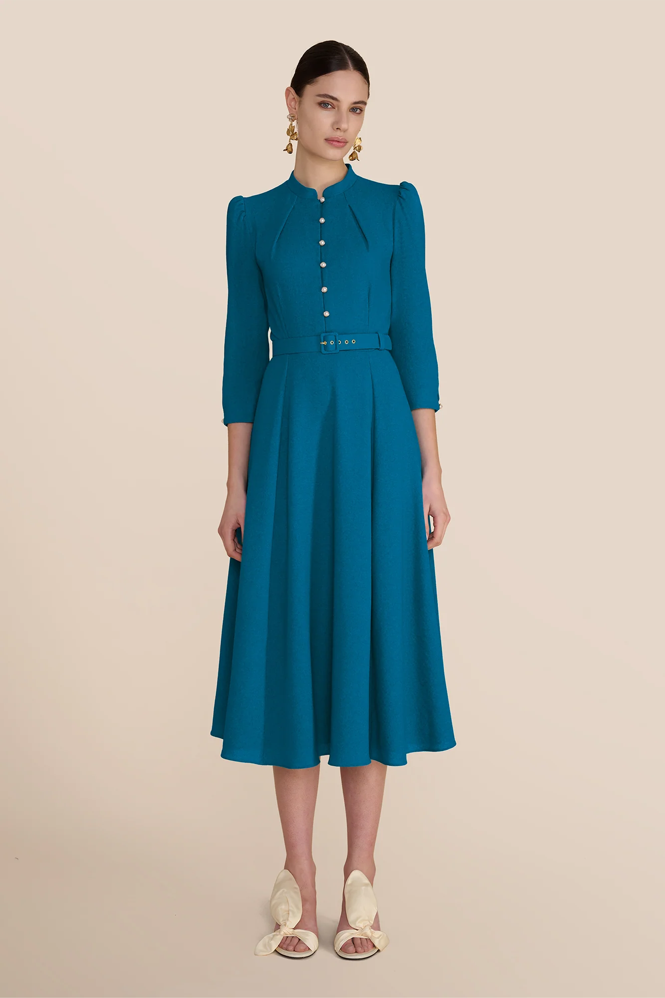 Ahana Mid Sleeve Azure Dress - Image 4