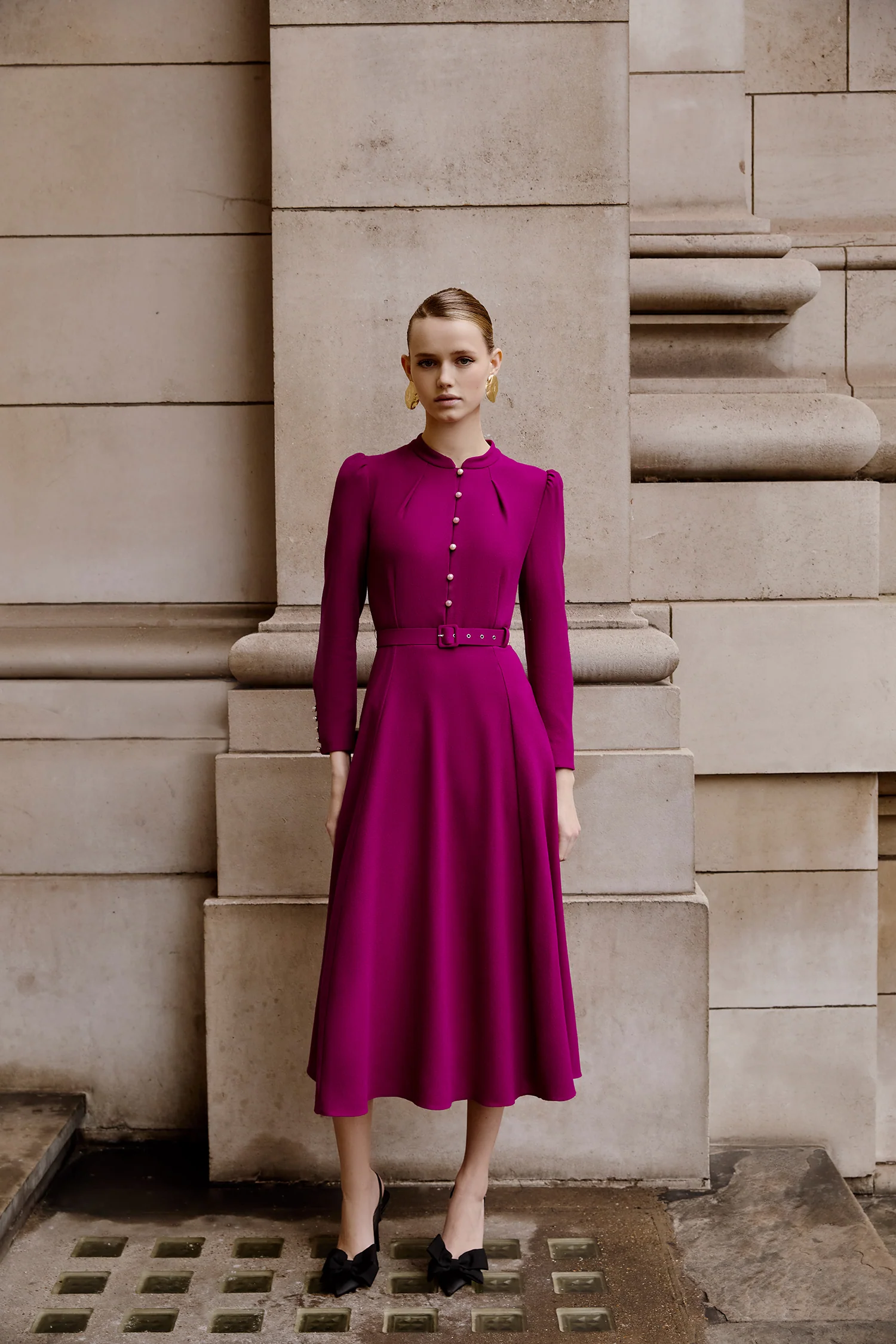 Ahana Purple Long Sleeve Dress - Image 3