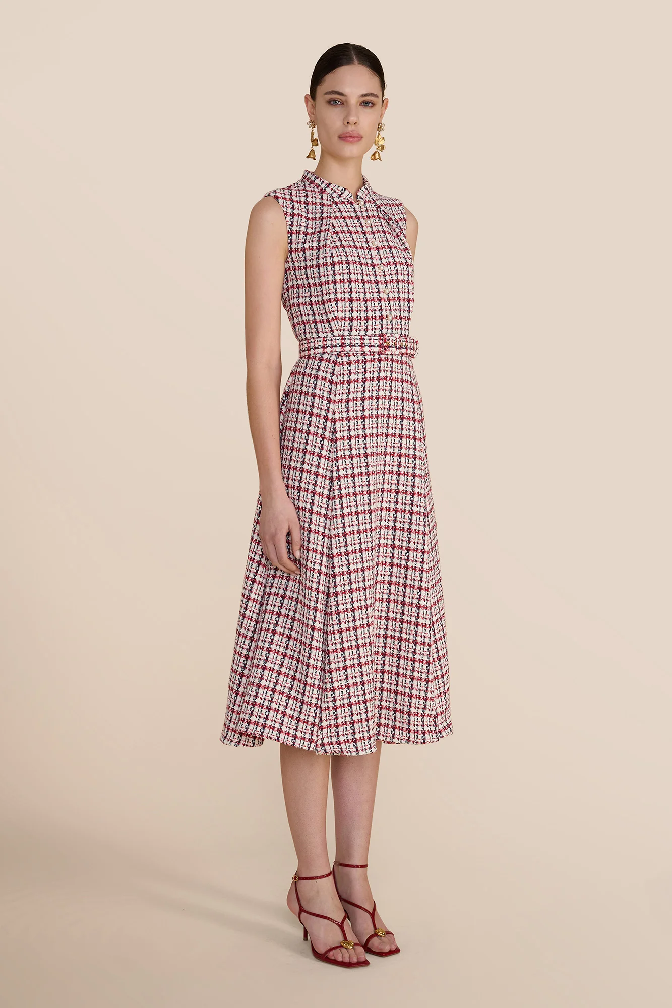 Ahana Sleeveless Check Dress - Image 4