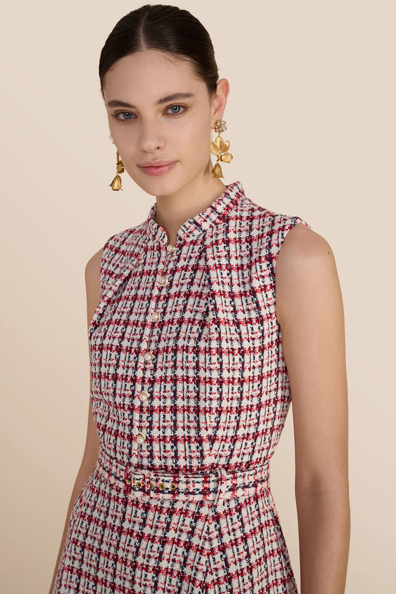 Ahana Sleeveless Check Dress - Image 5