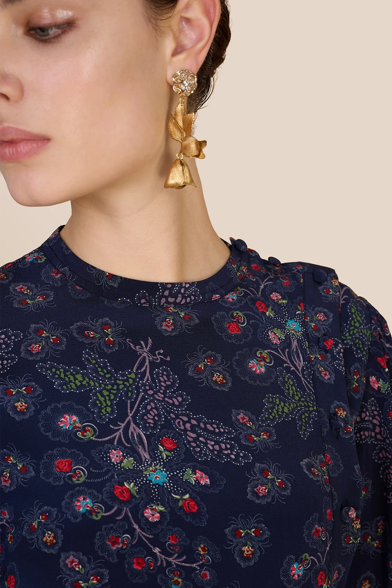 Andrea Navy Heart Blouse - Image 6