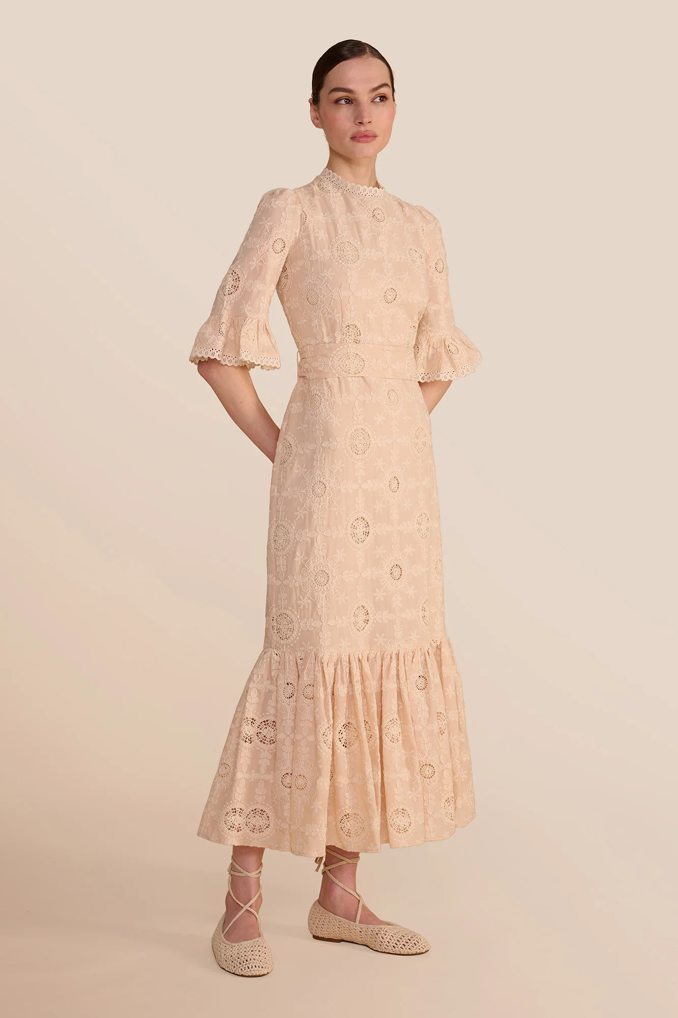 Aster Mocha Embroidered Dress - Image 5