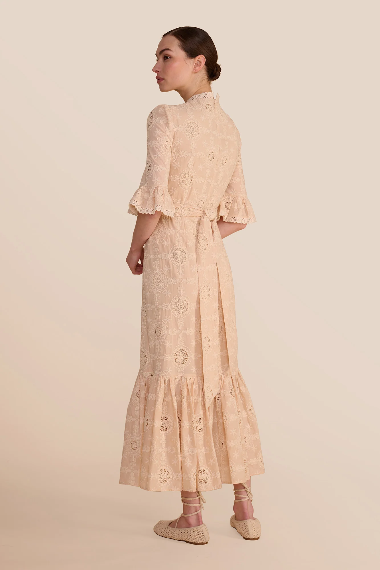 Aster Mocha Embroidered Dress - Image 9