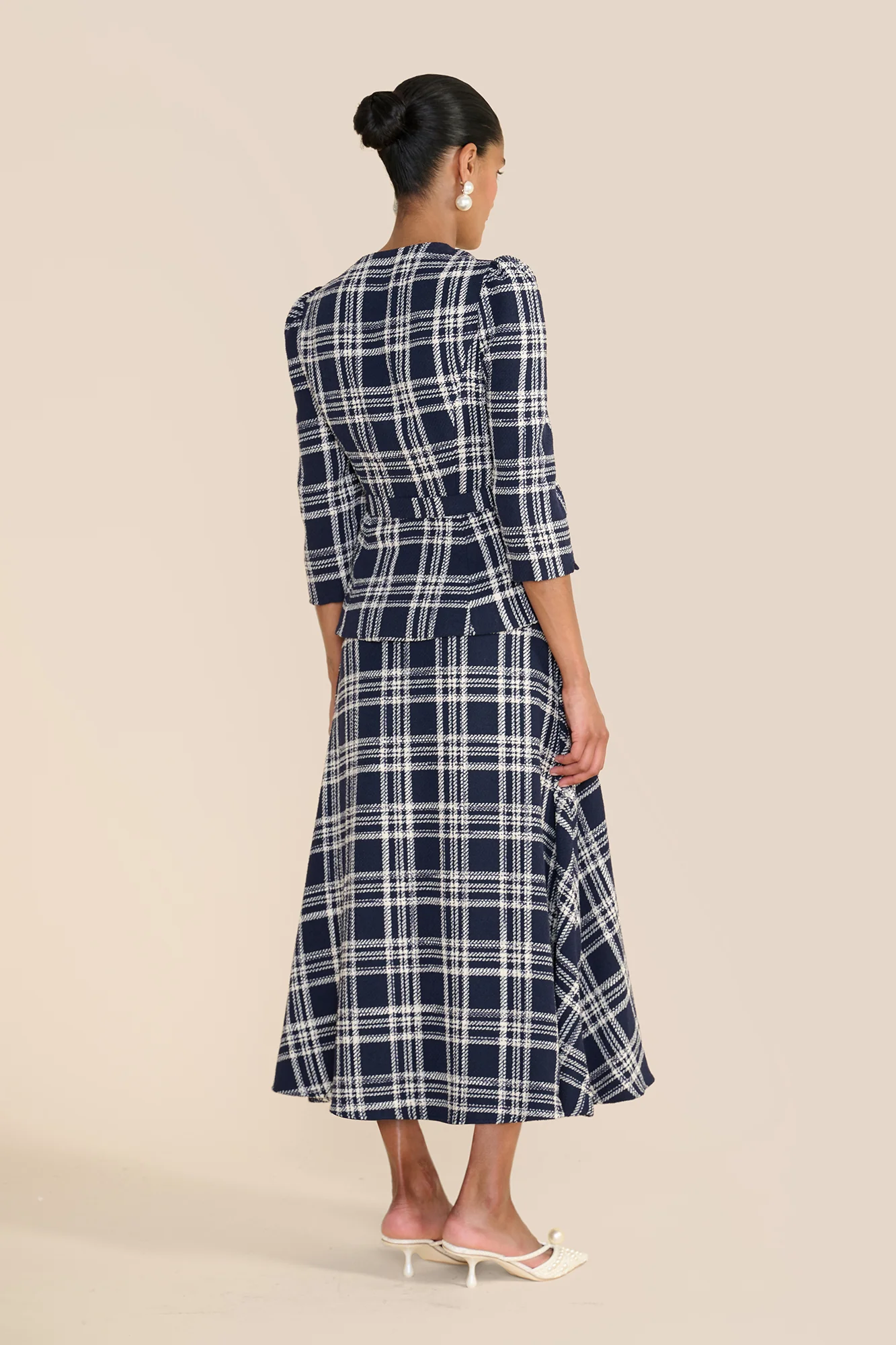 Bethany Navy & White Check Blouse - Image 5
