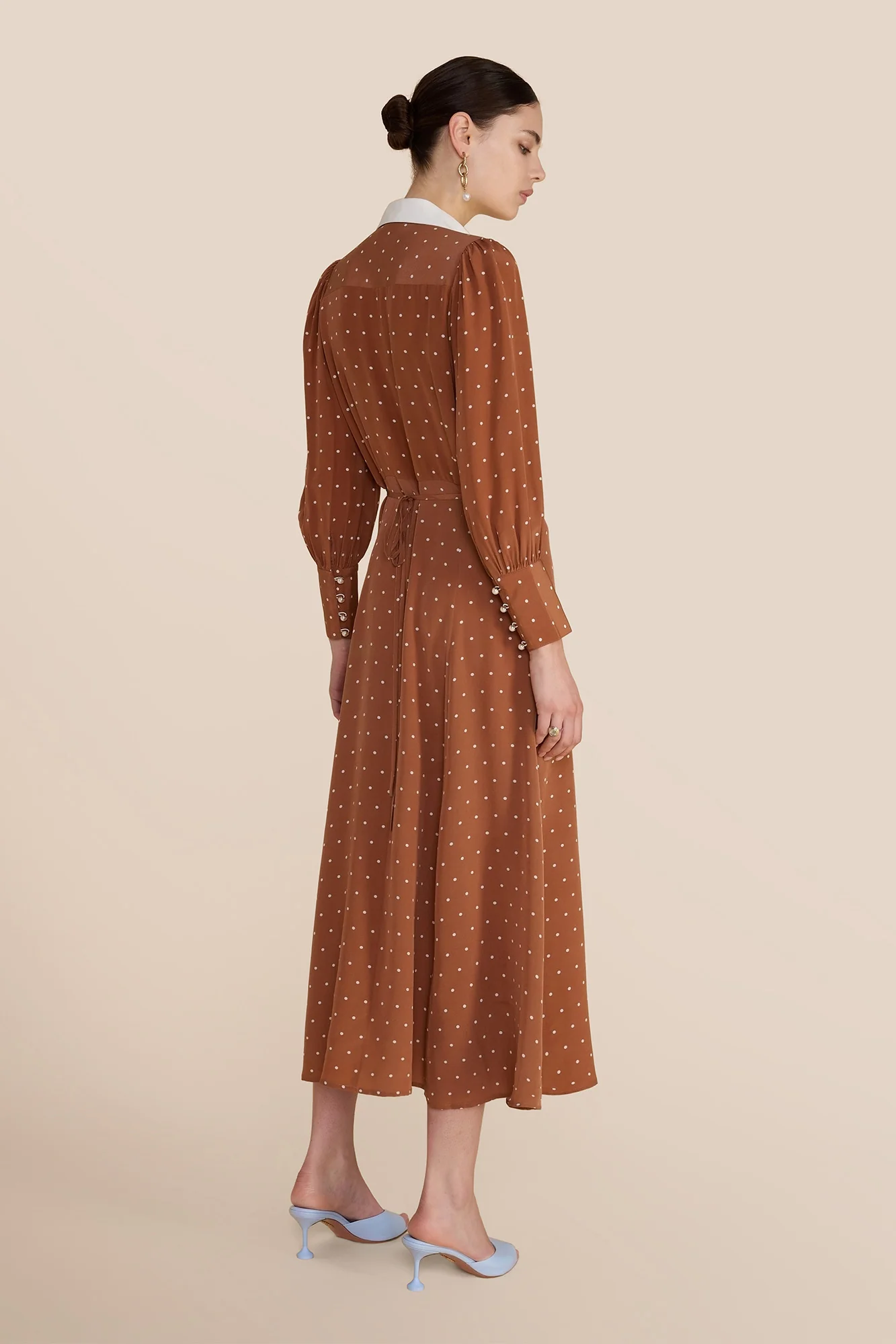 Calla Tan Polka Dot Dress - Image 10