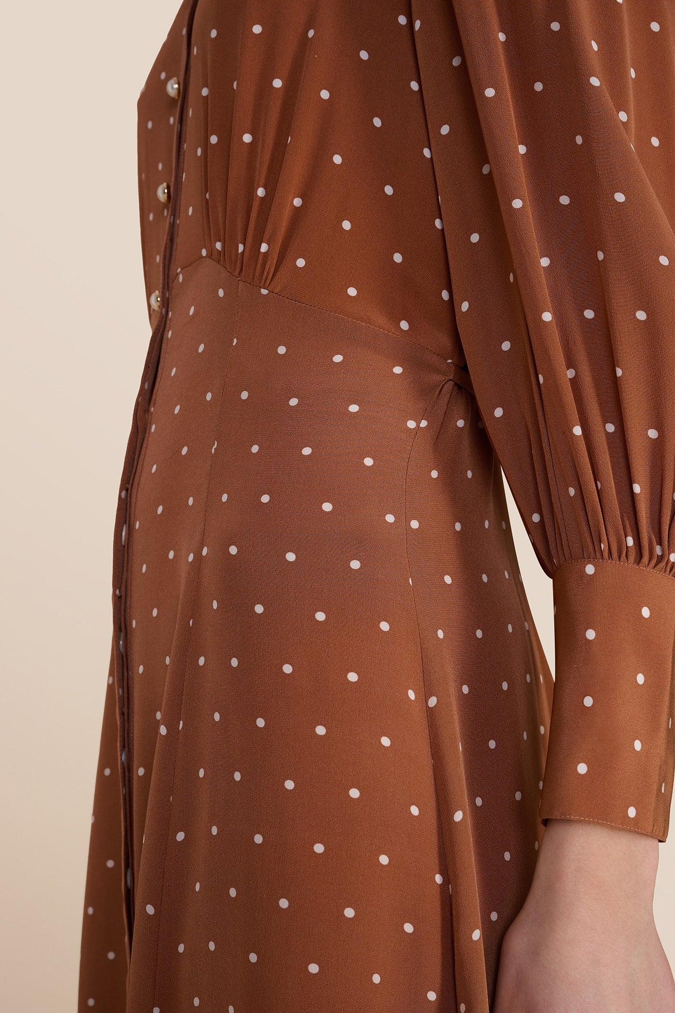 Calla Tan Polka Dot Dress - Image 11