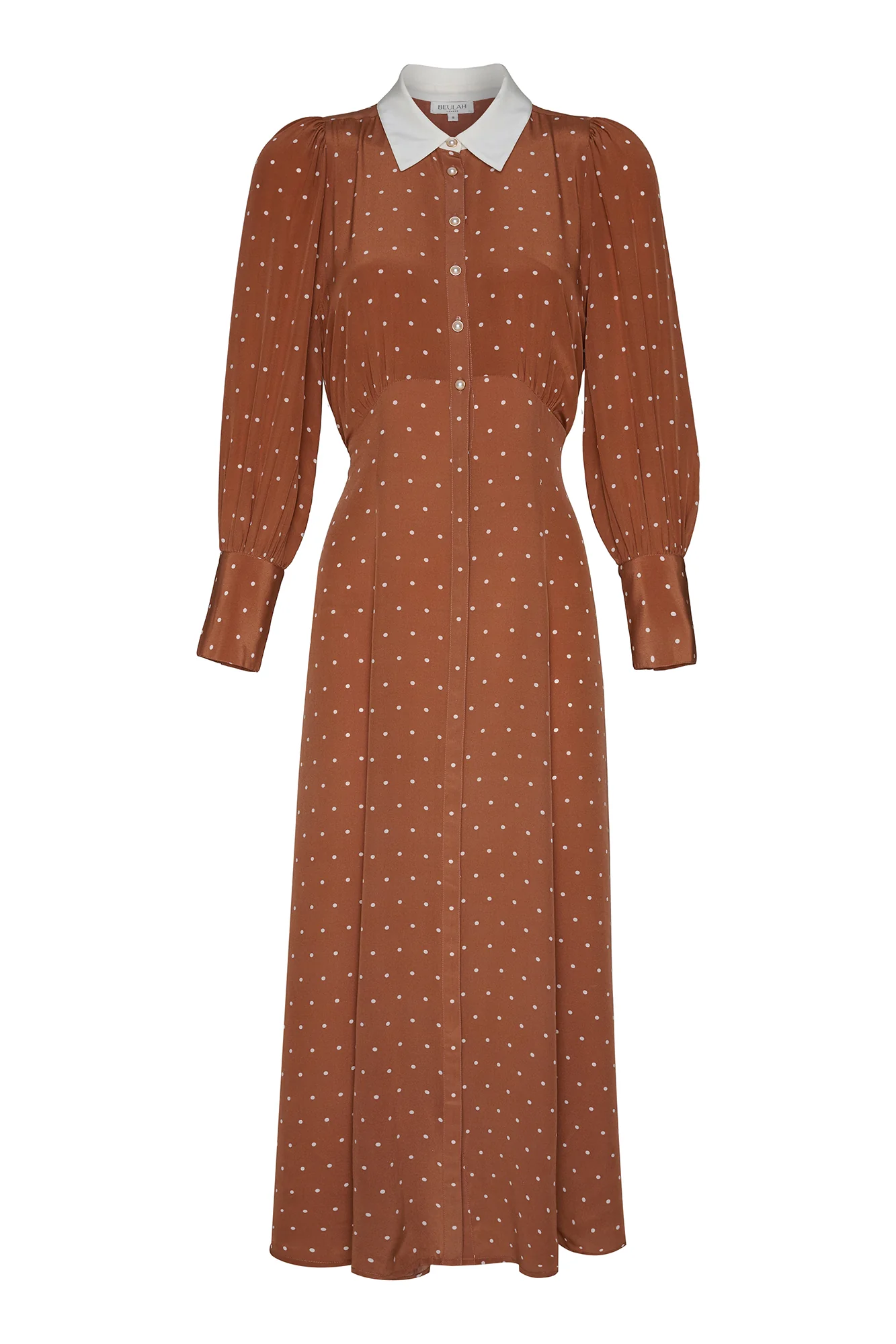 Calla Tan Polka Dot Dress - Image 13
