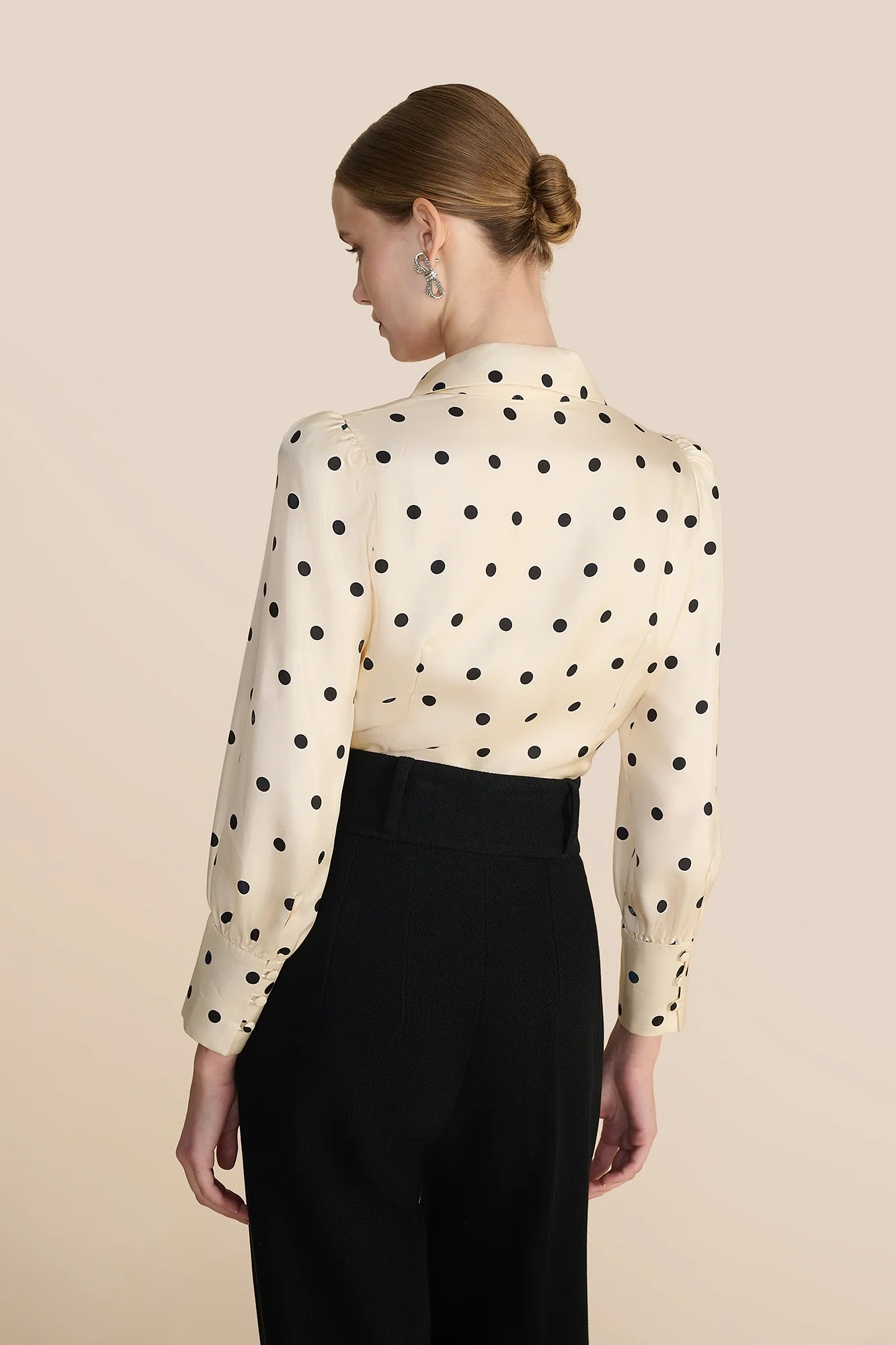 Cecily Cream Polka Spot Blouse - Image 4