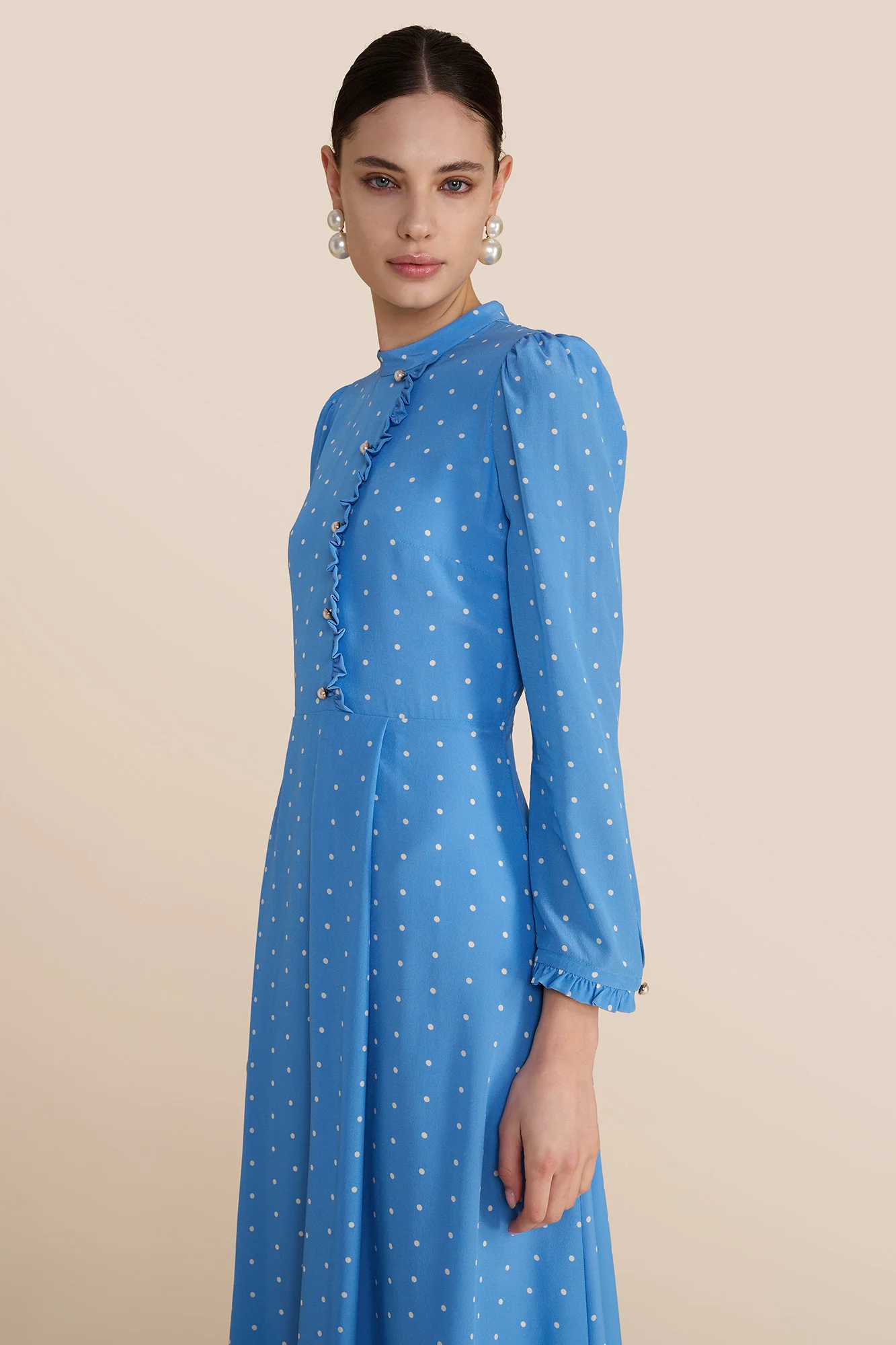 Christina Cornflower Polka Dot Dress - Image 4