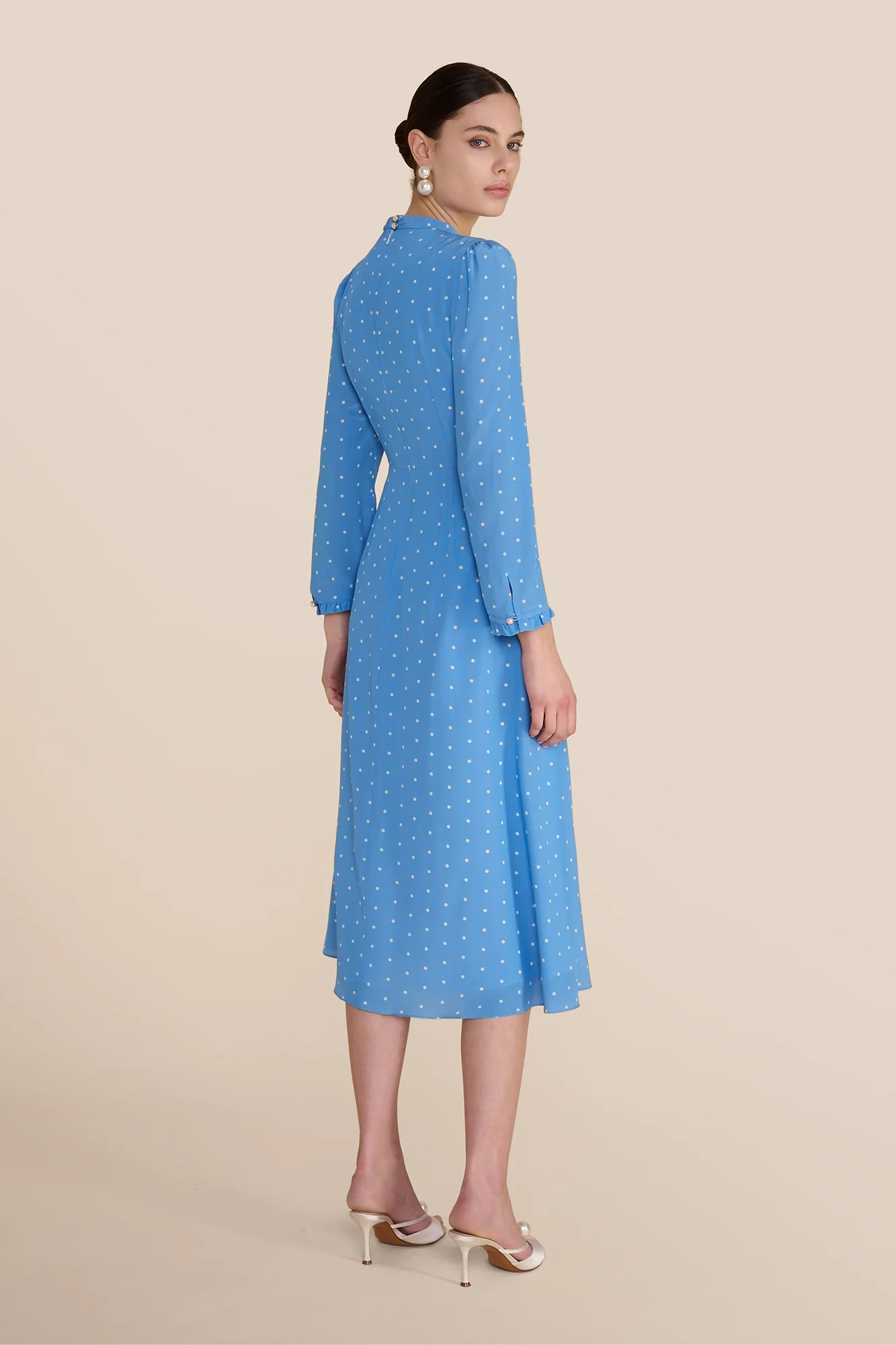 Christina Cornflower Polka Dot Dress - Image 5