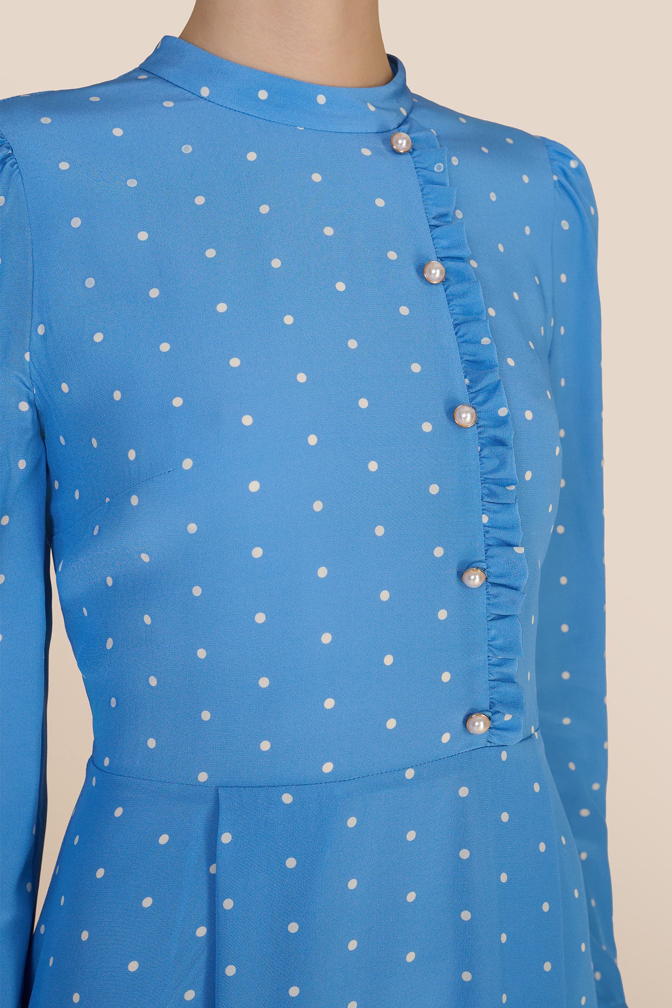 Christina Cornflower Polka Dot Dress - Image 6
