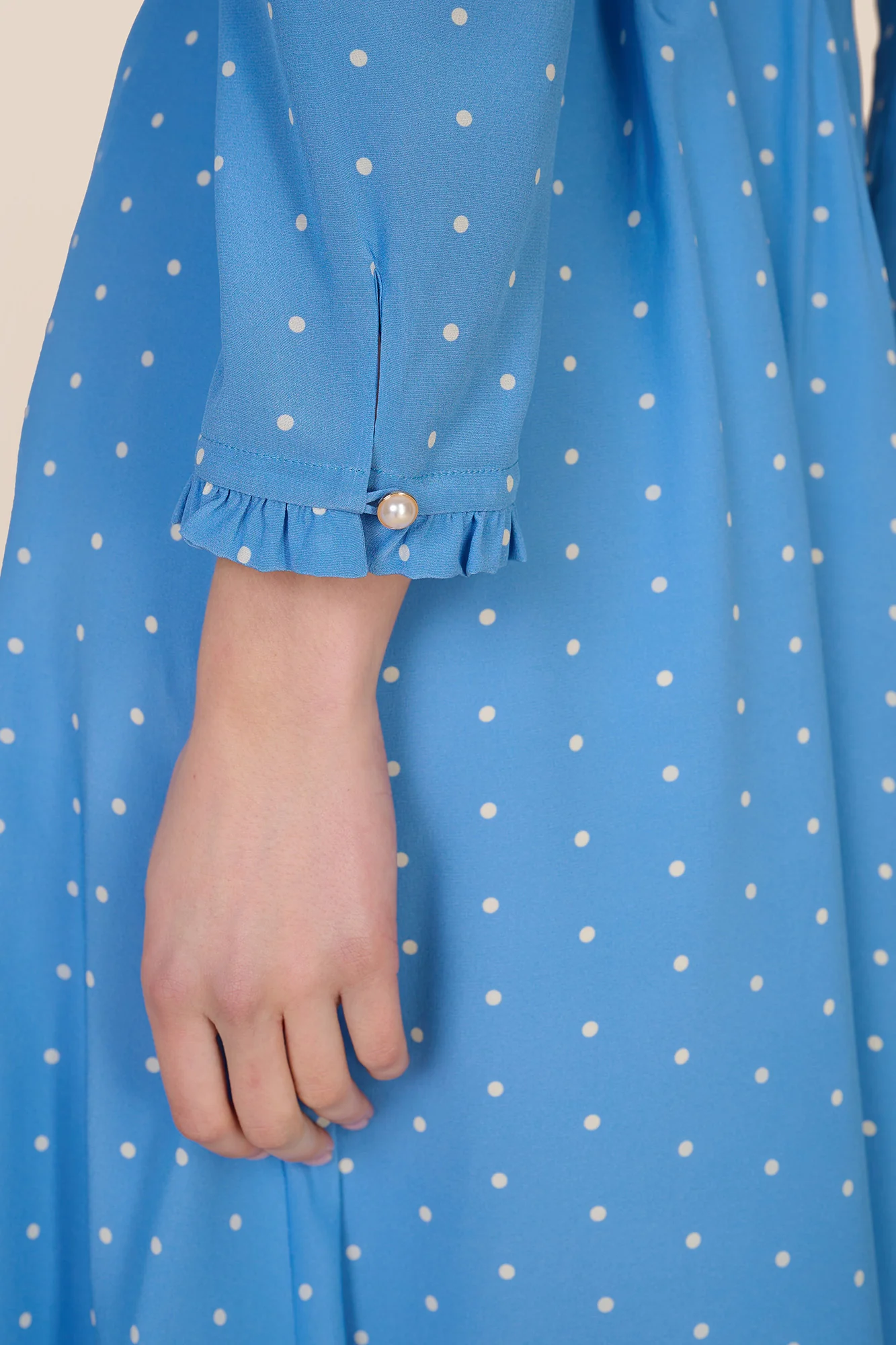 Christina Cornflower Polka Dot Dress - Image 7