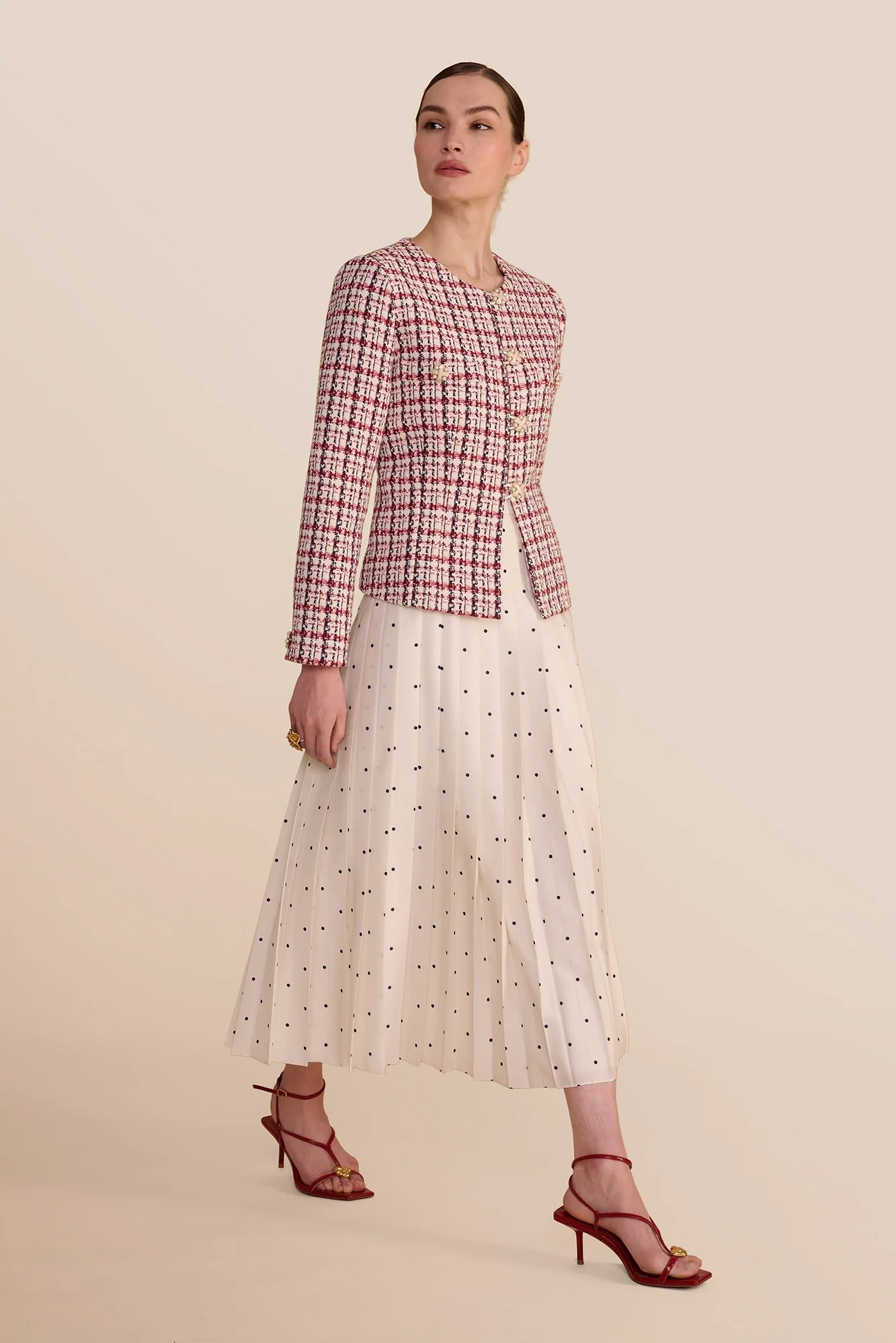 Fern Polka Dot Pleated Skirt - Image 2