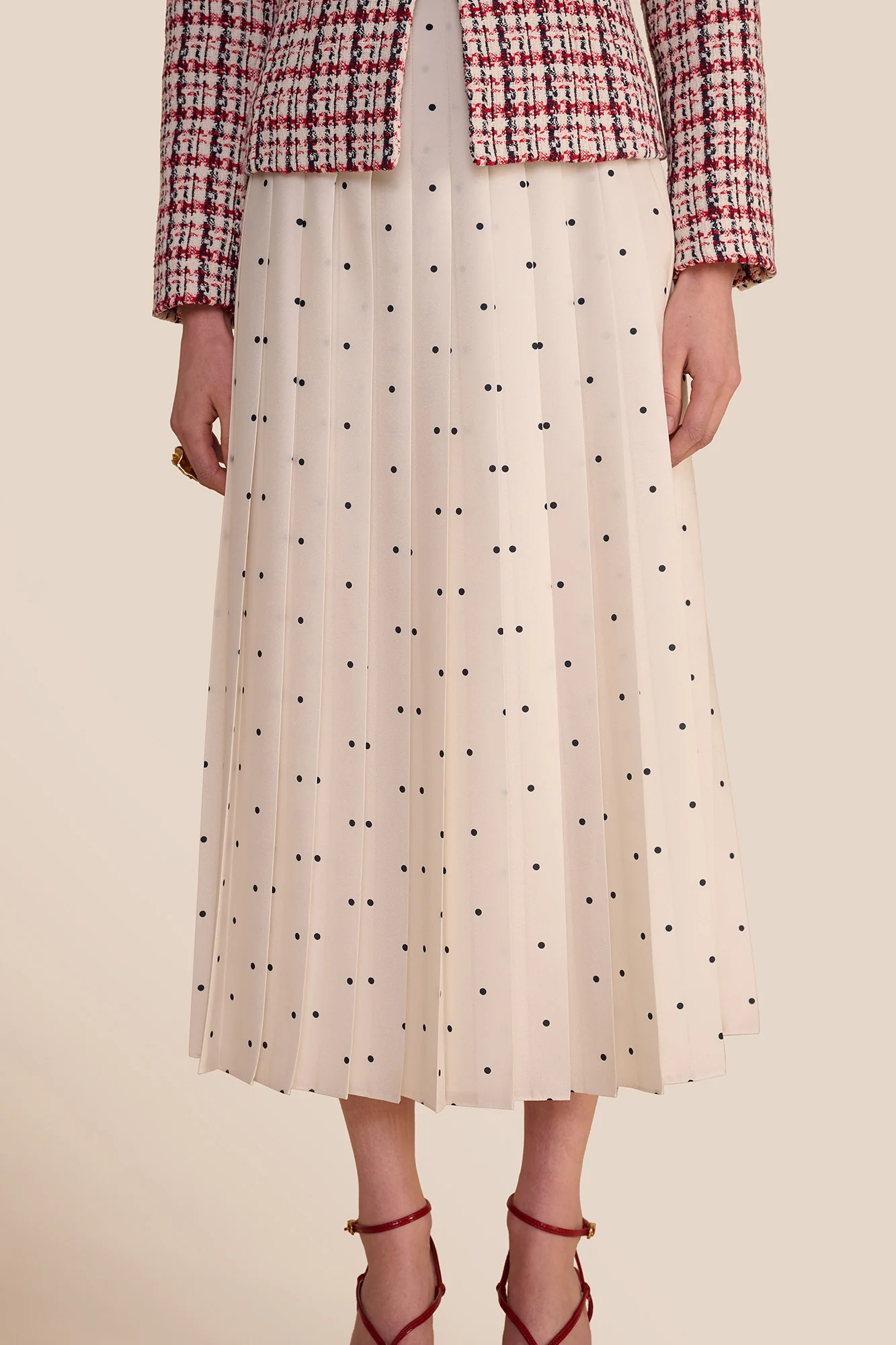 Fern Polka Dot Pleated Skirt - Image 3