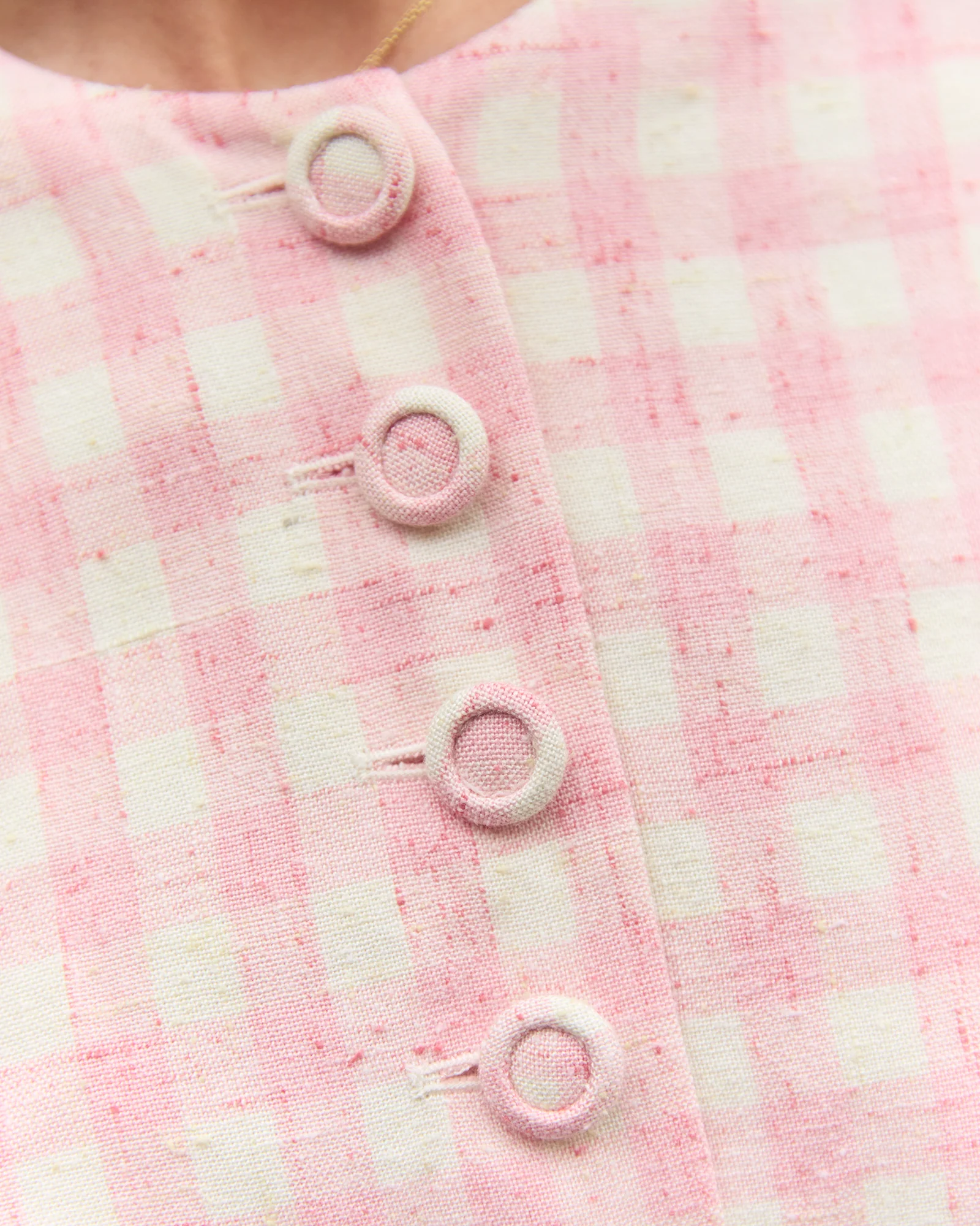 Gabriella Pink & White Tweed Blouse - Image 6