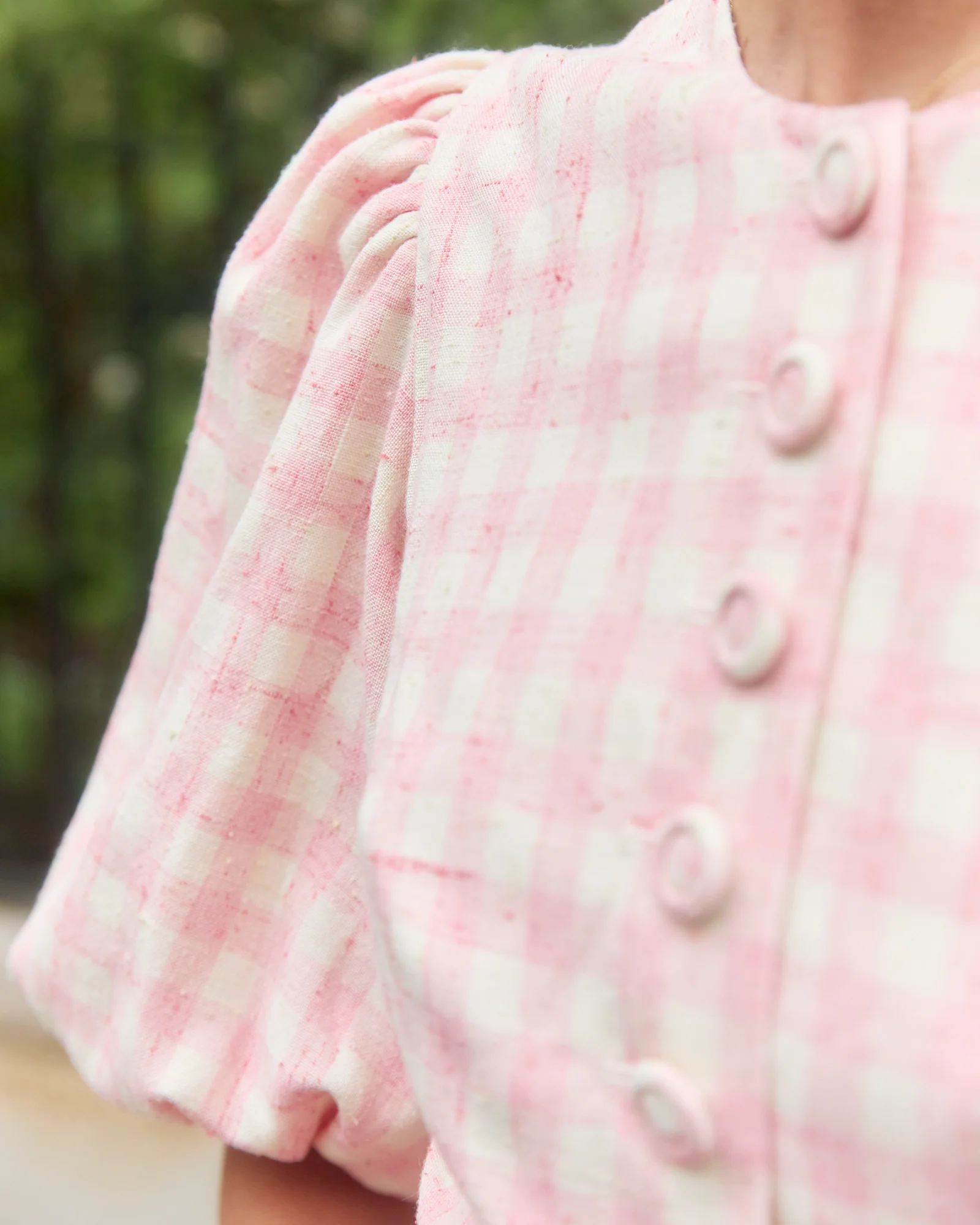 Gabriella Pink & White Tweed Blouse - Image 7