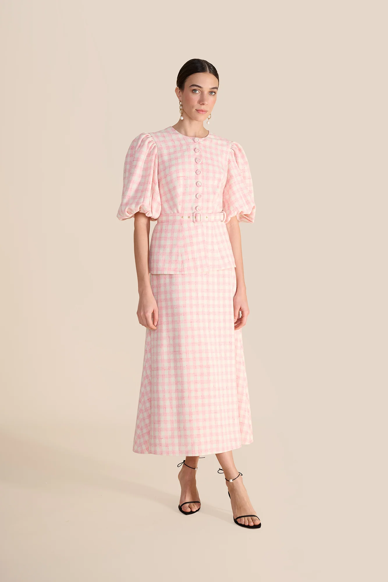 Gabriella Pink & White Tweed Blouse - Image 9
