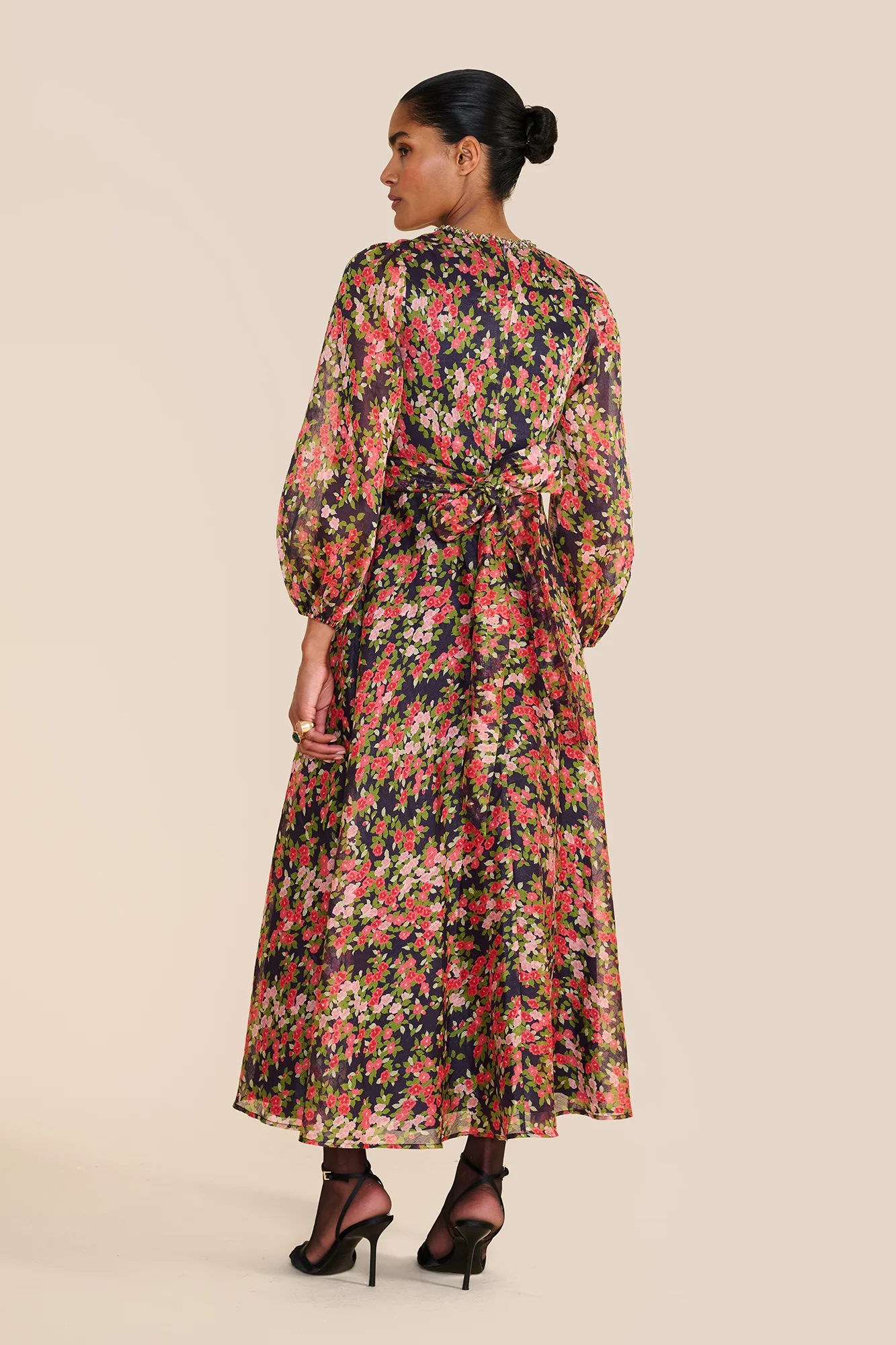 Mikela Navy Japanese Floral Dress - Image 8