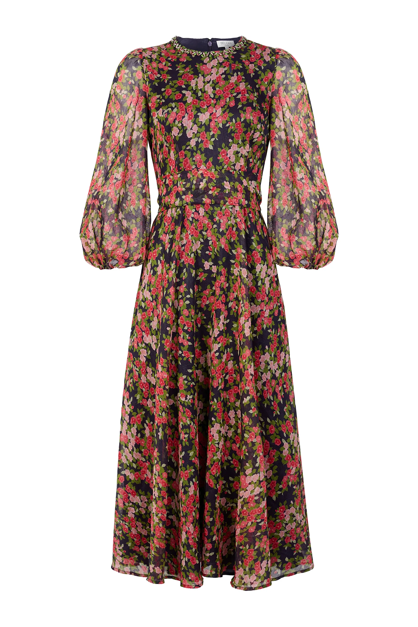 Mikela Navy Japanese Floral Dress - Image 9