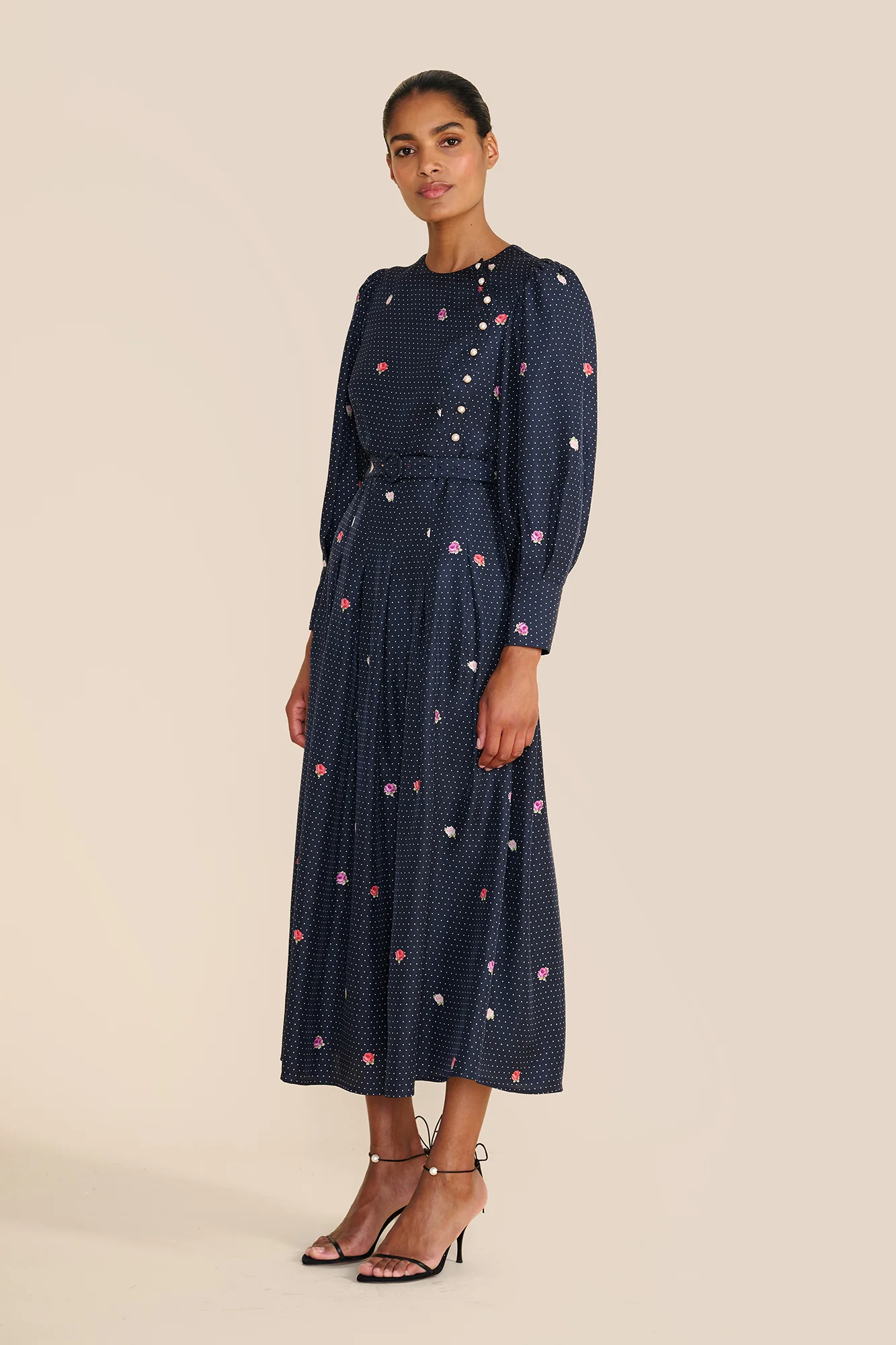 Odette Polka Floral Dress - Image 2