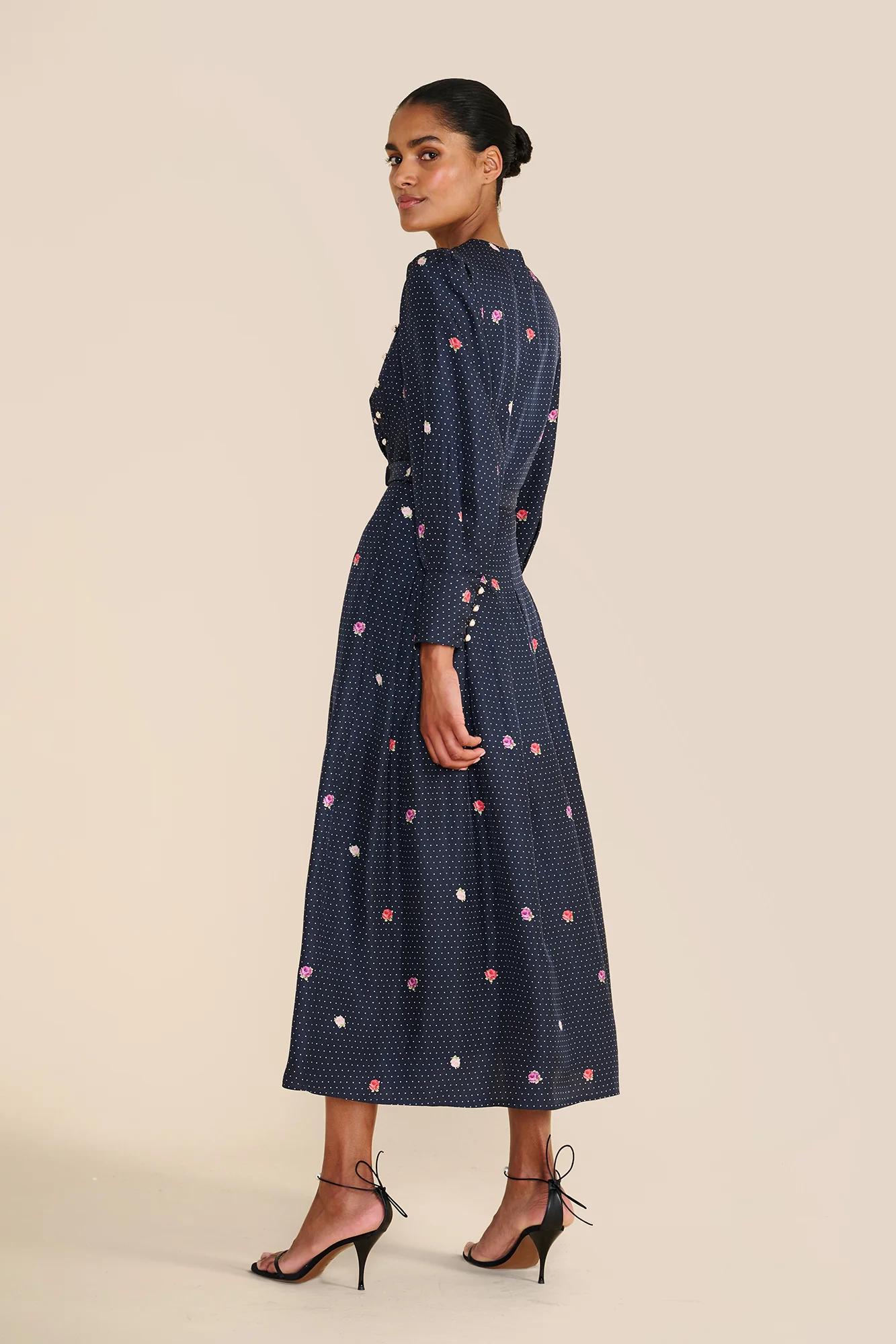 Odette Polka Floral Dress - Image 4