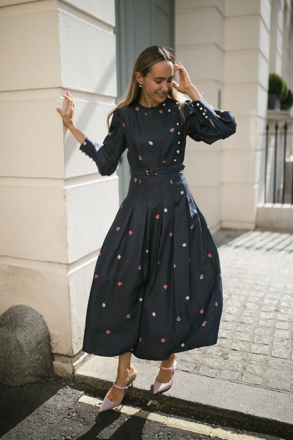 Odette Polka Floral Dress - Image 5
