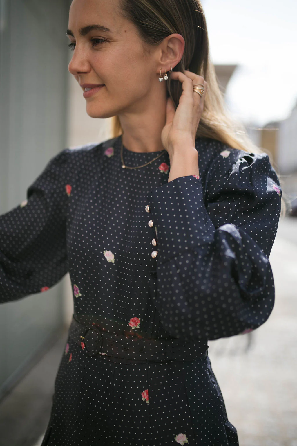 Odette Polka Floral Dress - Image 6