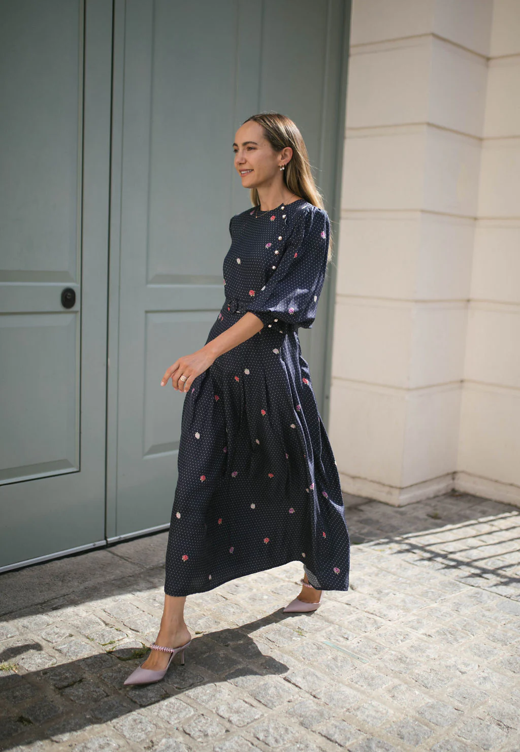 Odette Polka Floral Dress - Image 7