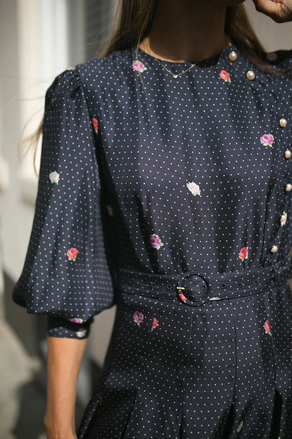Odette Polka Floral Dress - Image 8