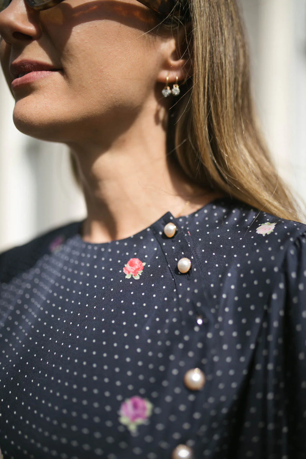 Odette Polka Floral Dress - Image 9