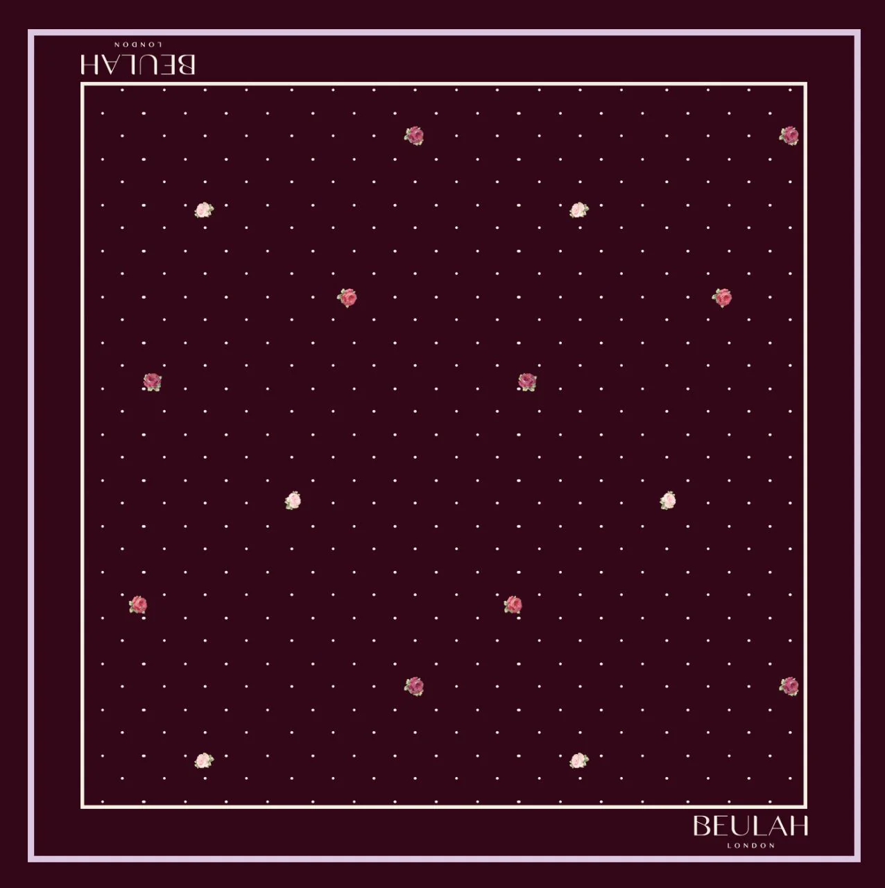 Polka Floral Plum Scarf - Image 3