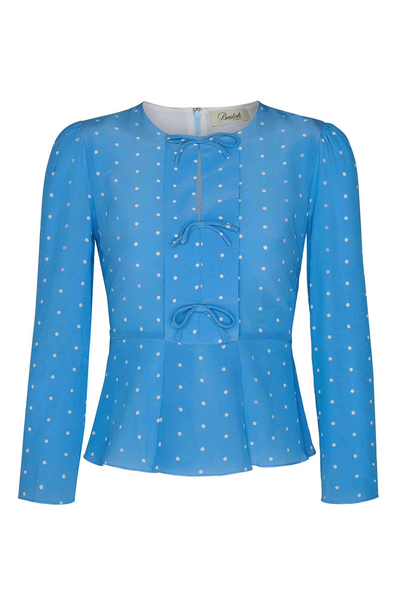 Serena Cornflower Polka Dot Blouse - Image 7