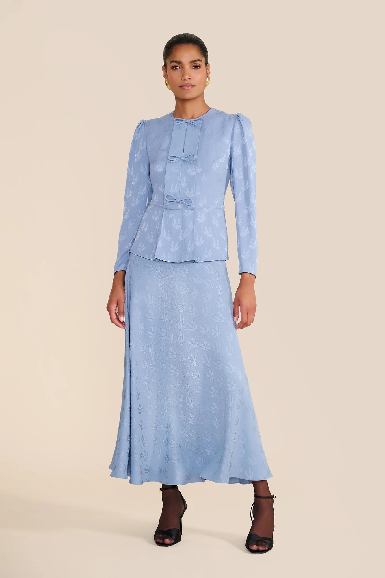 Serena Floral Jacquard Blouse - Image 3