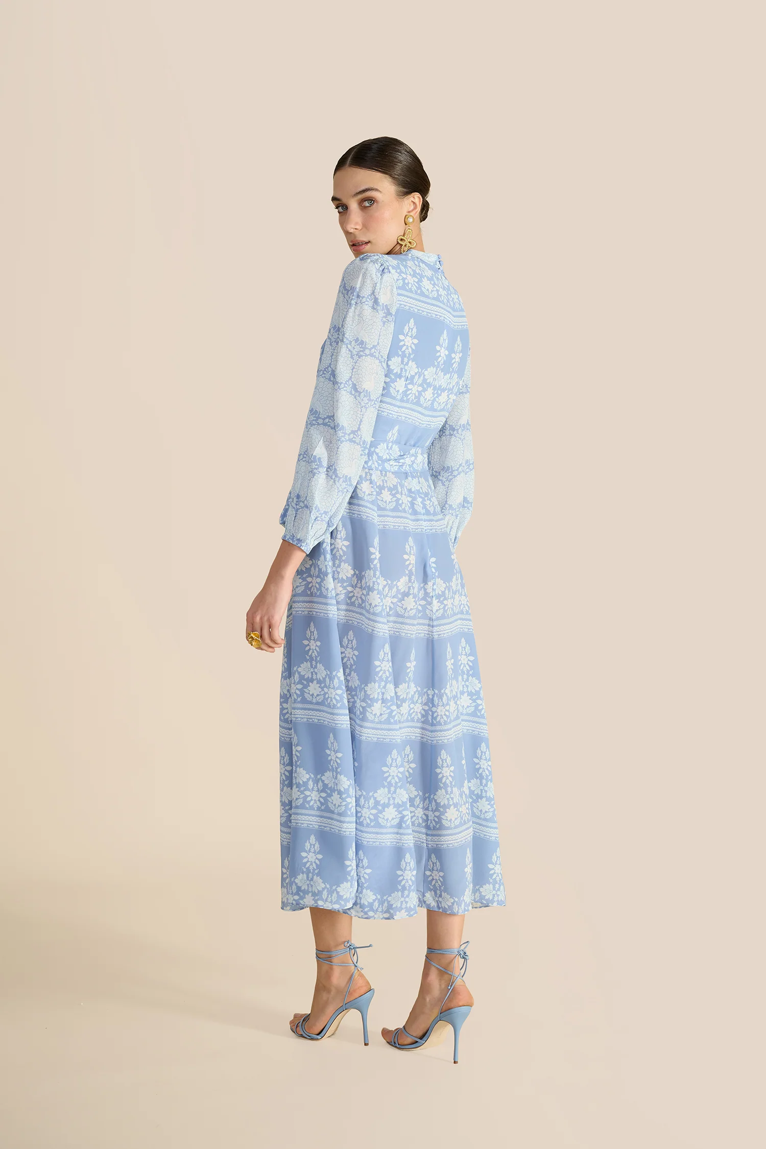 Sonia Cornflower Blouson Sleeve Dress - Image 3