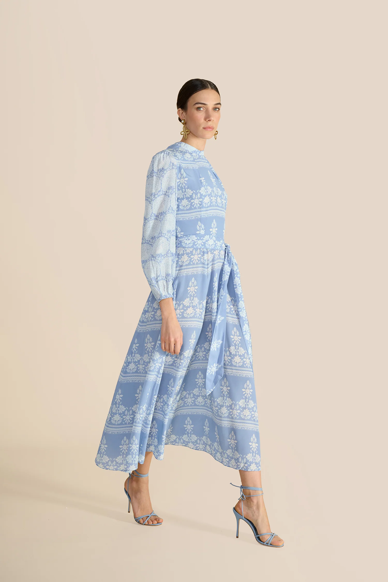 Sonia Cornflower Blouson Sleeve Dress - Image 4