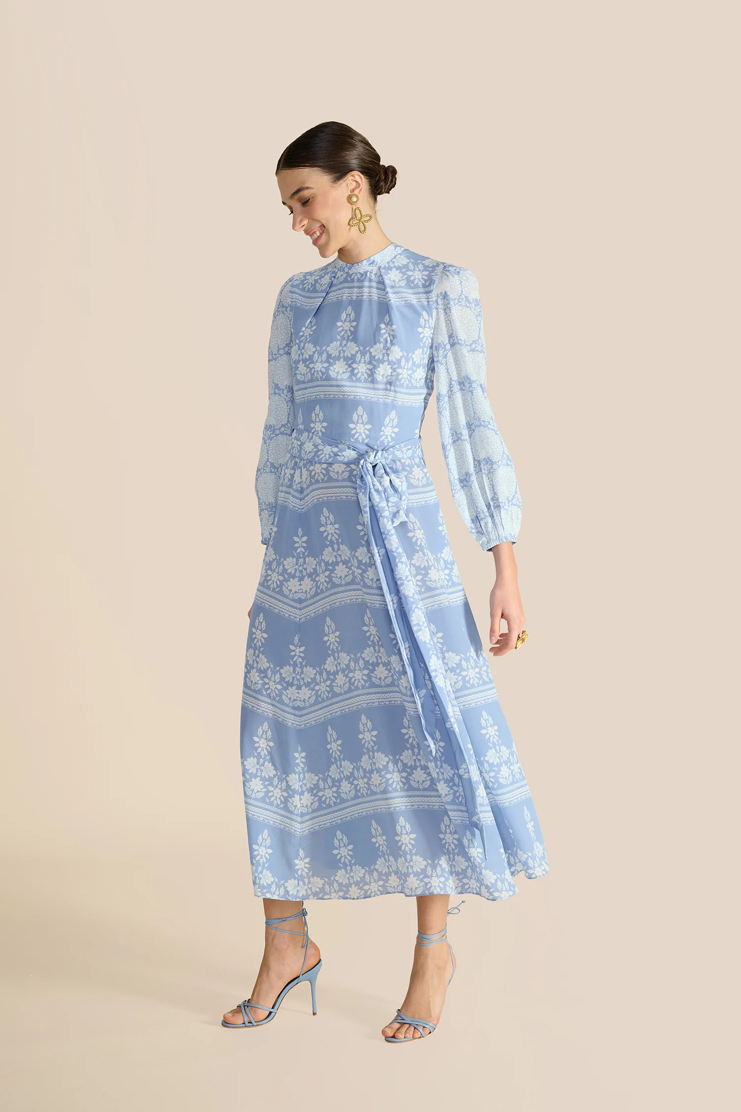 Sonia Cornflower Blouson Sleeve Dress - Image 5