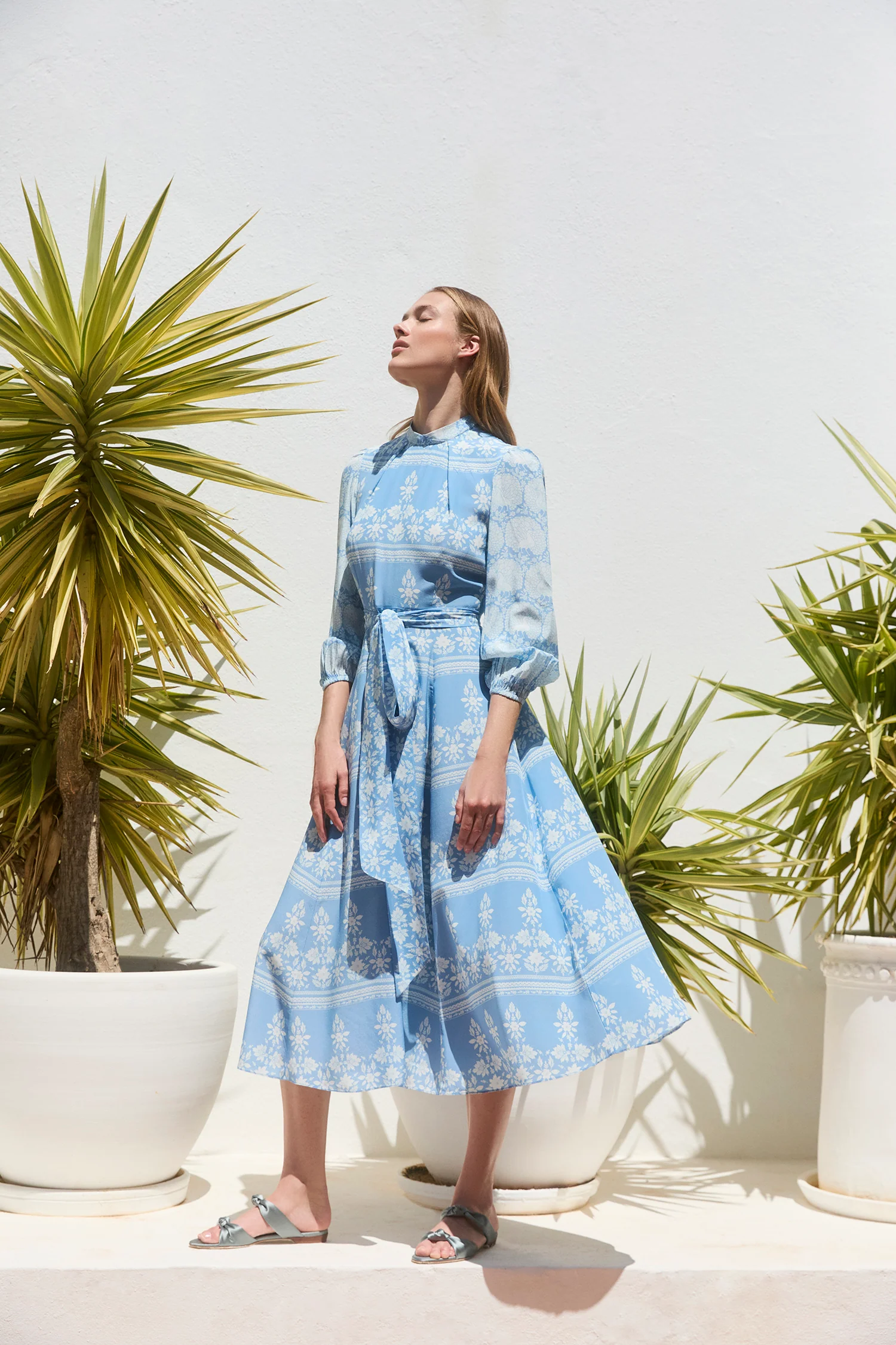 Sonia Cornflower Blouson Sleeve Dress - Image 6