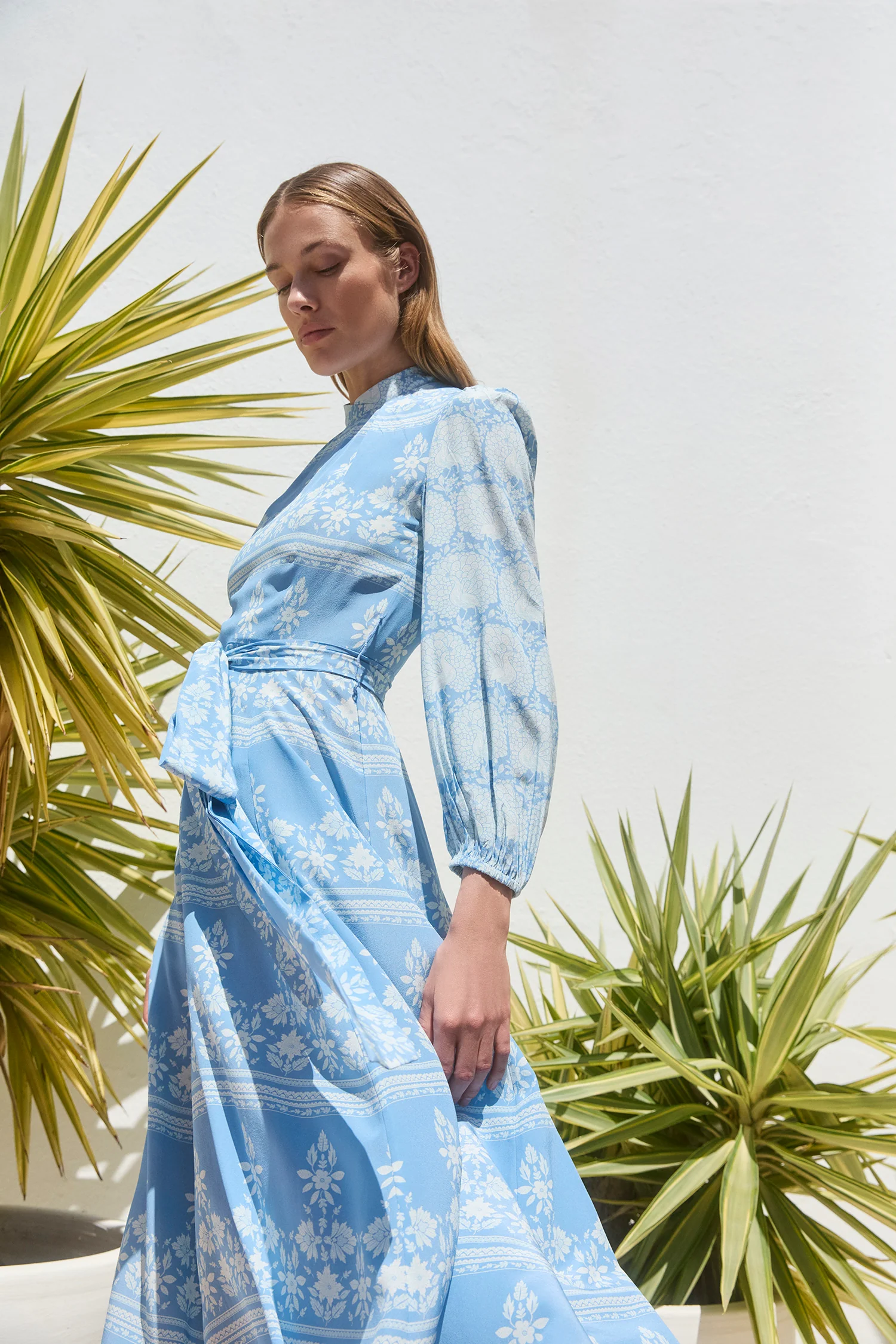 Sonia Cornflower Blouson Sleeve Dress - Image 9