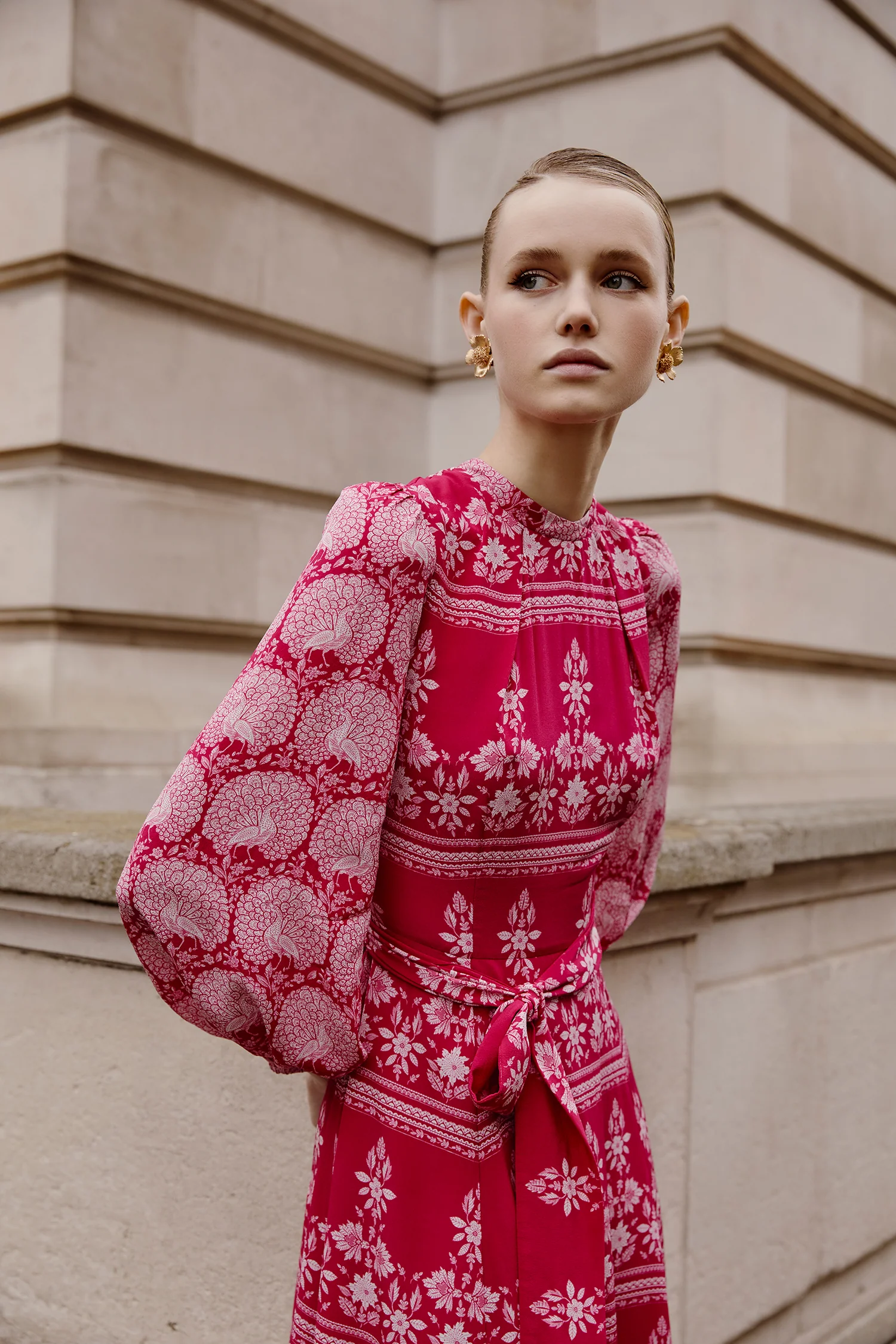 Sonia Blouson Rose Red Dress - Image 2