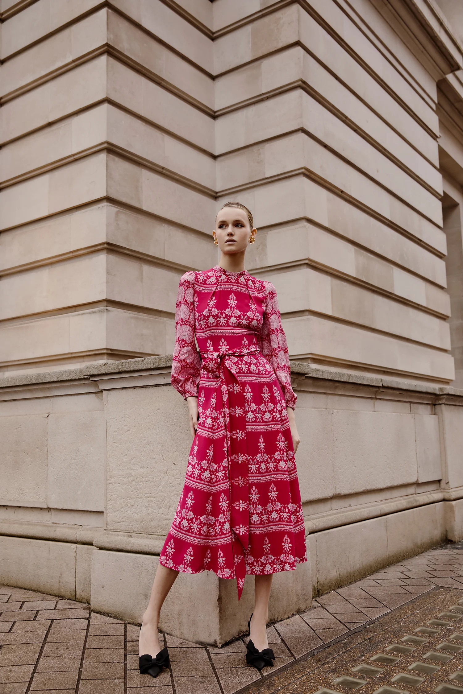 Sonia Blouson Rose Red Dress - Image 4