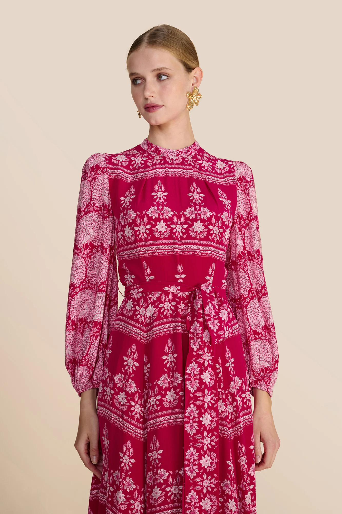 Sonia Blouson Rose Red Dress - Image 6